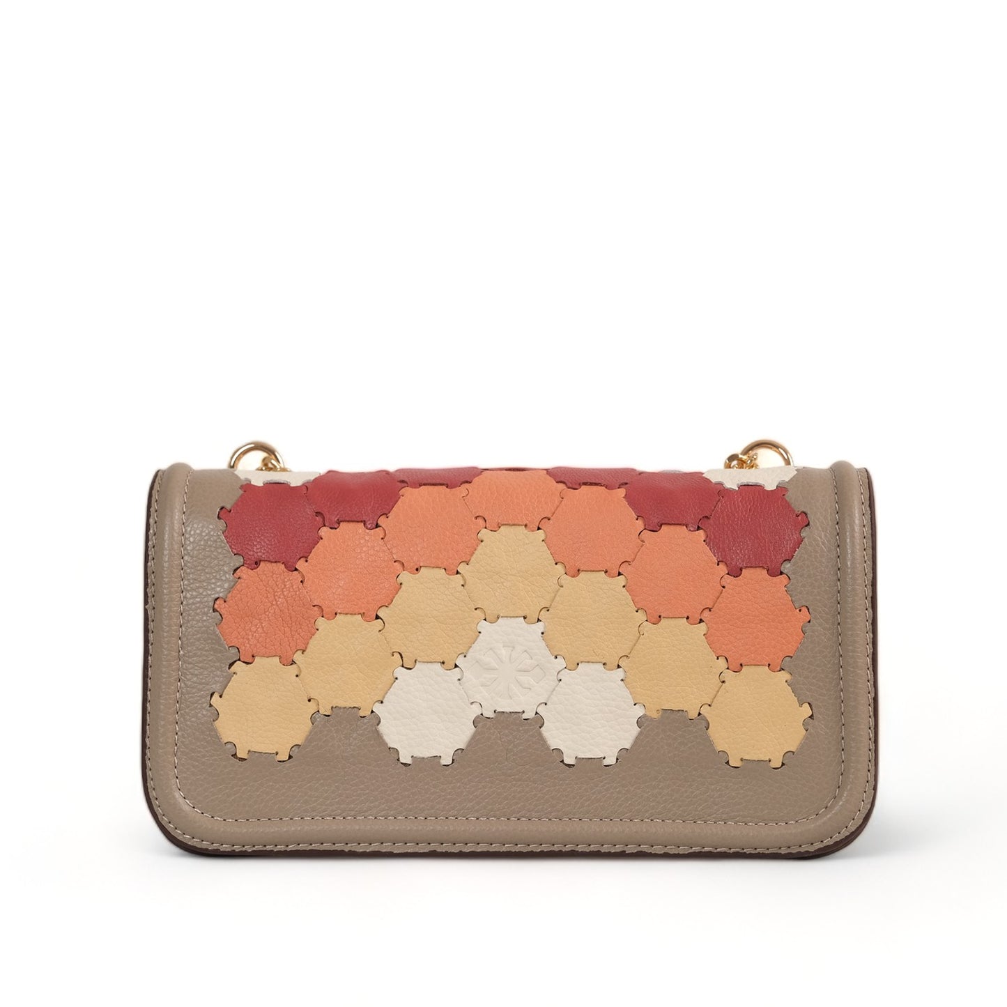 Anqa Woven Leather Baguette Crossbody & Shoulder Bag Mink