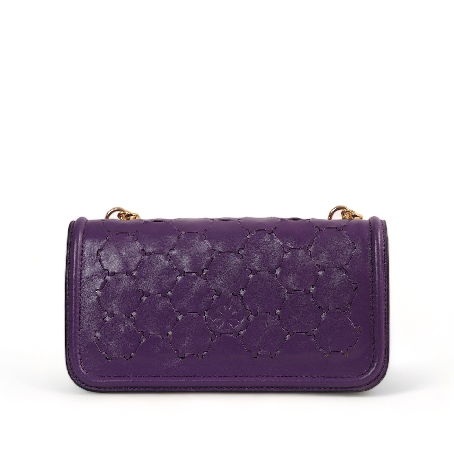 Anqa Woven Leather Baguette Crossbody & Shoulder Bag Purple