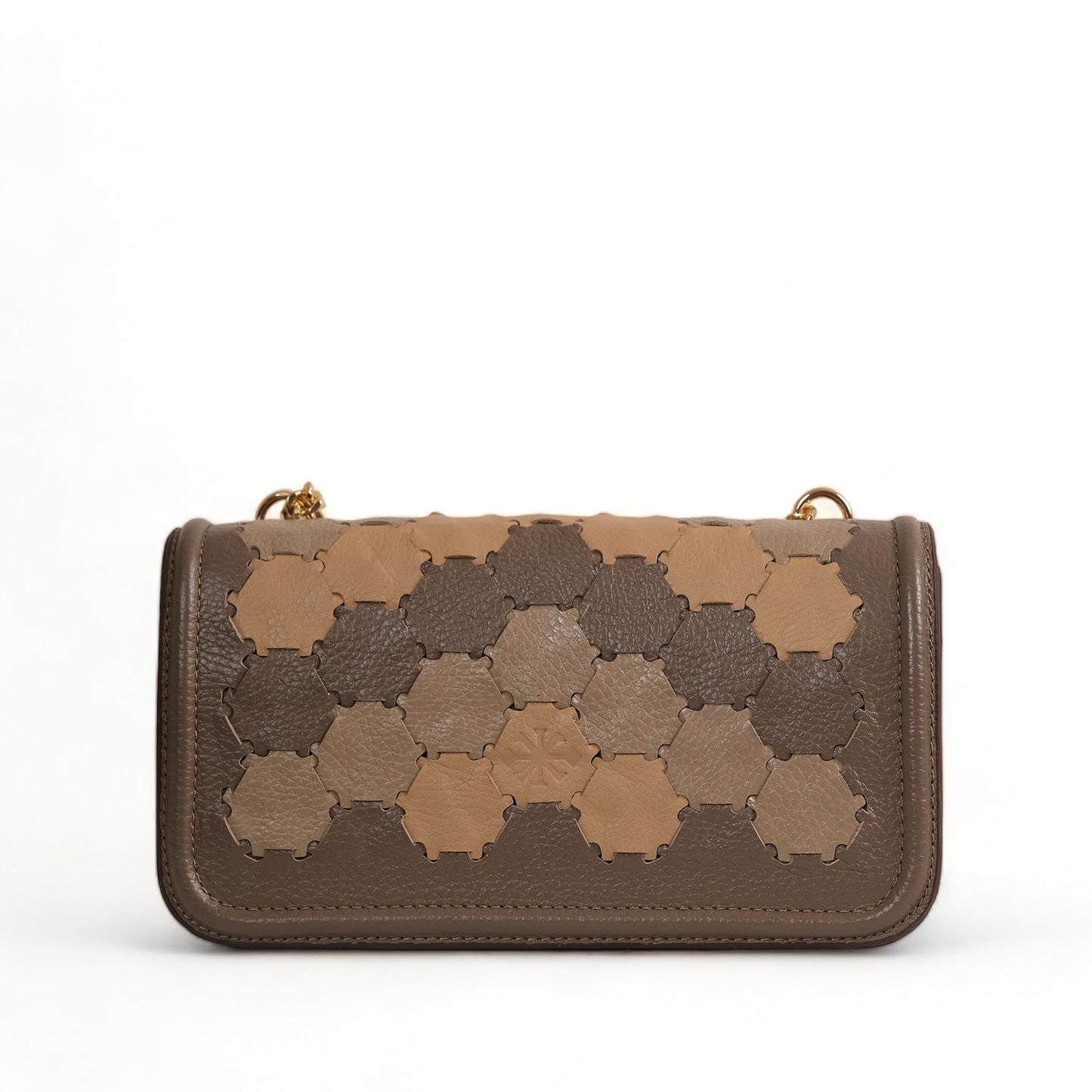 Anqa Woven Leather Baguette Crossbody & Shoulder Bag Latte