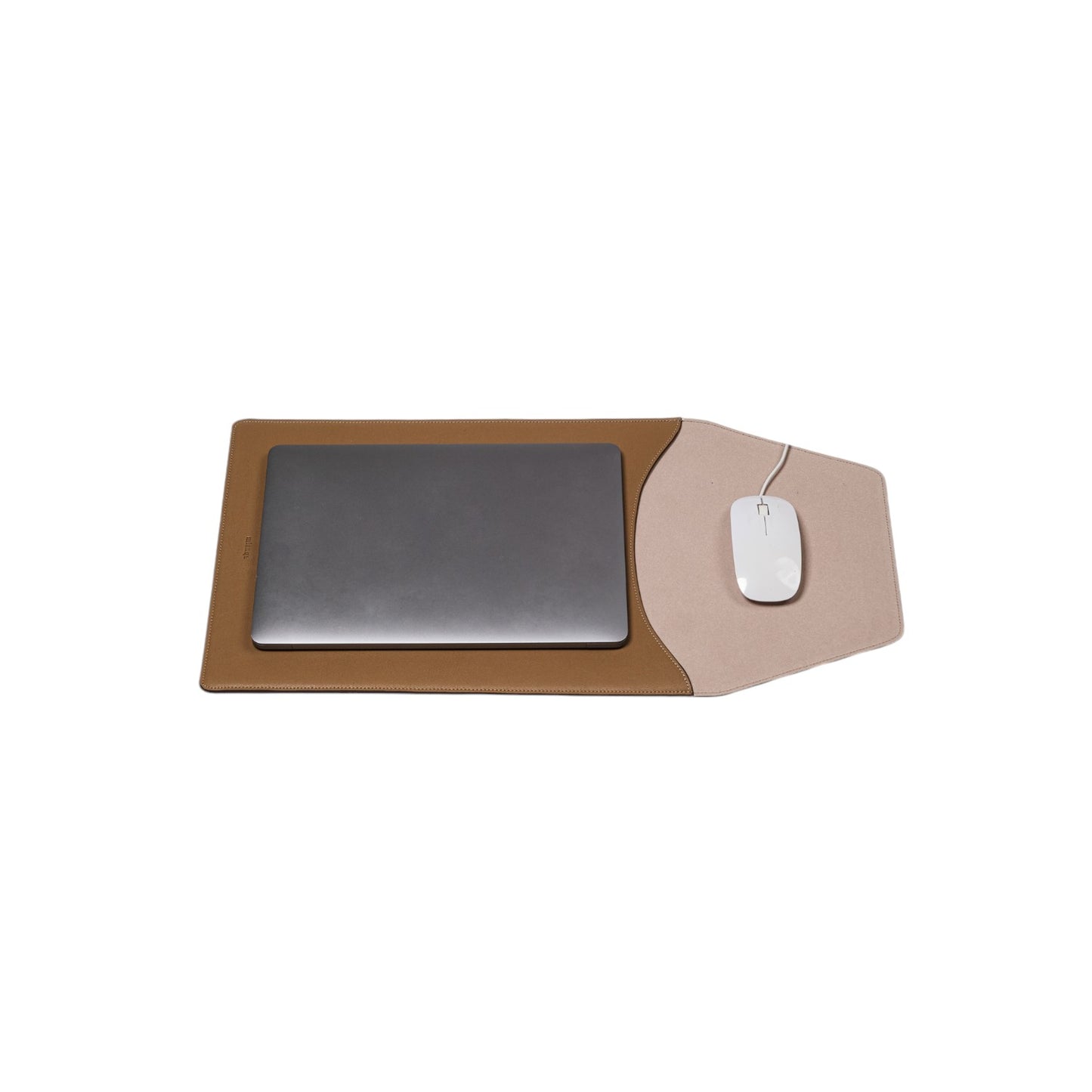 Vegan Olive Leather Laptop Sleeve Tan