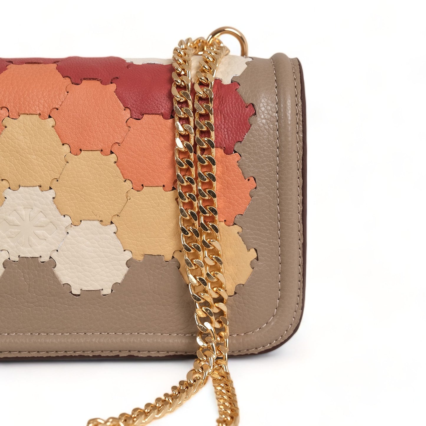 Anqa Woven Leather Baguette Crossbody & Shoulder Bag Mink