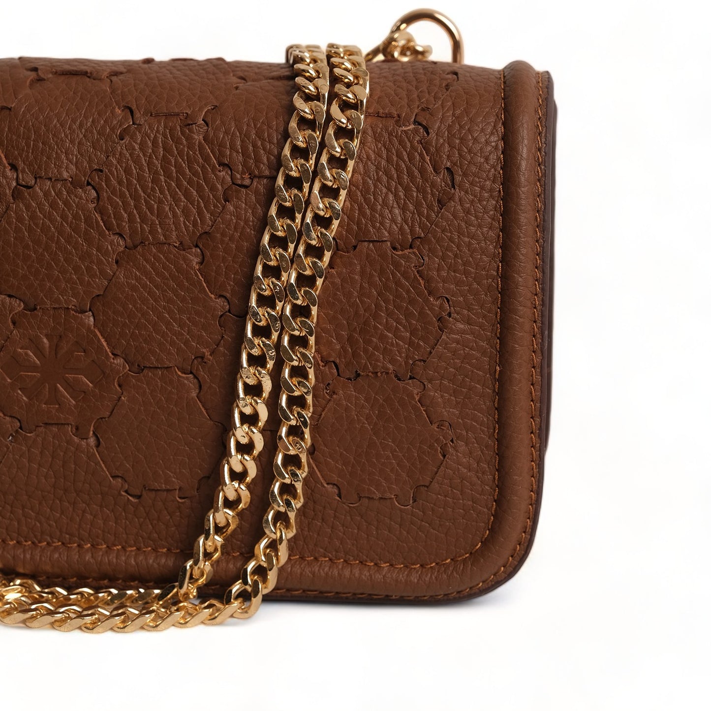 Anqa Woven Leather Baguette Crossbody & Shoulder Bag Brown