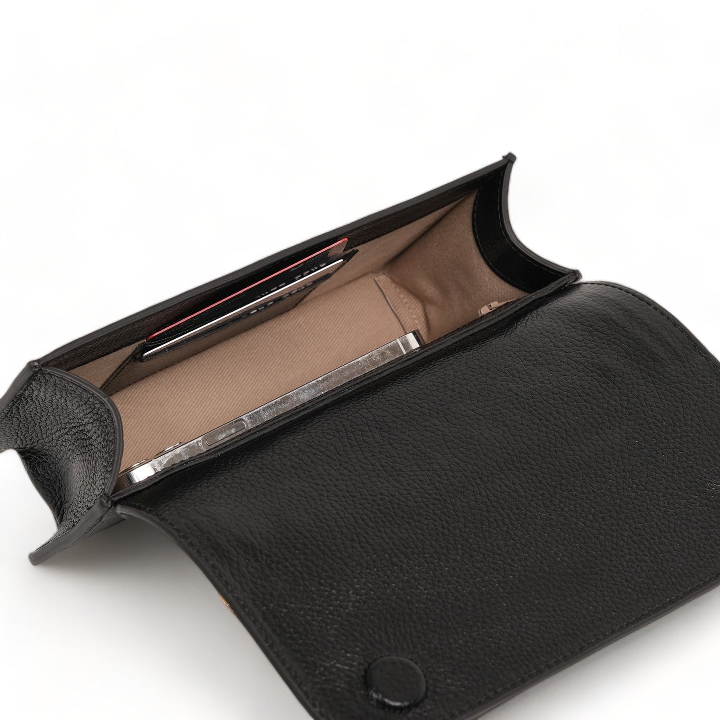 Anqa Woven Leather Baguette Crossbody & Shoulder Bag Black