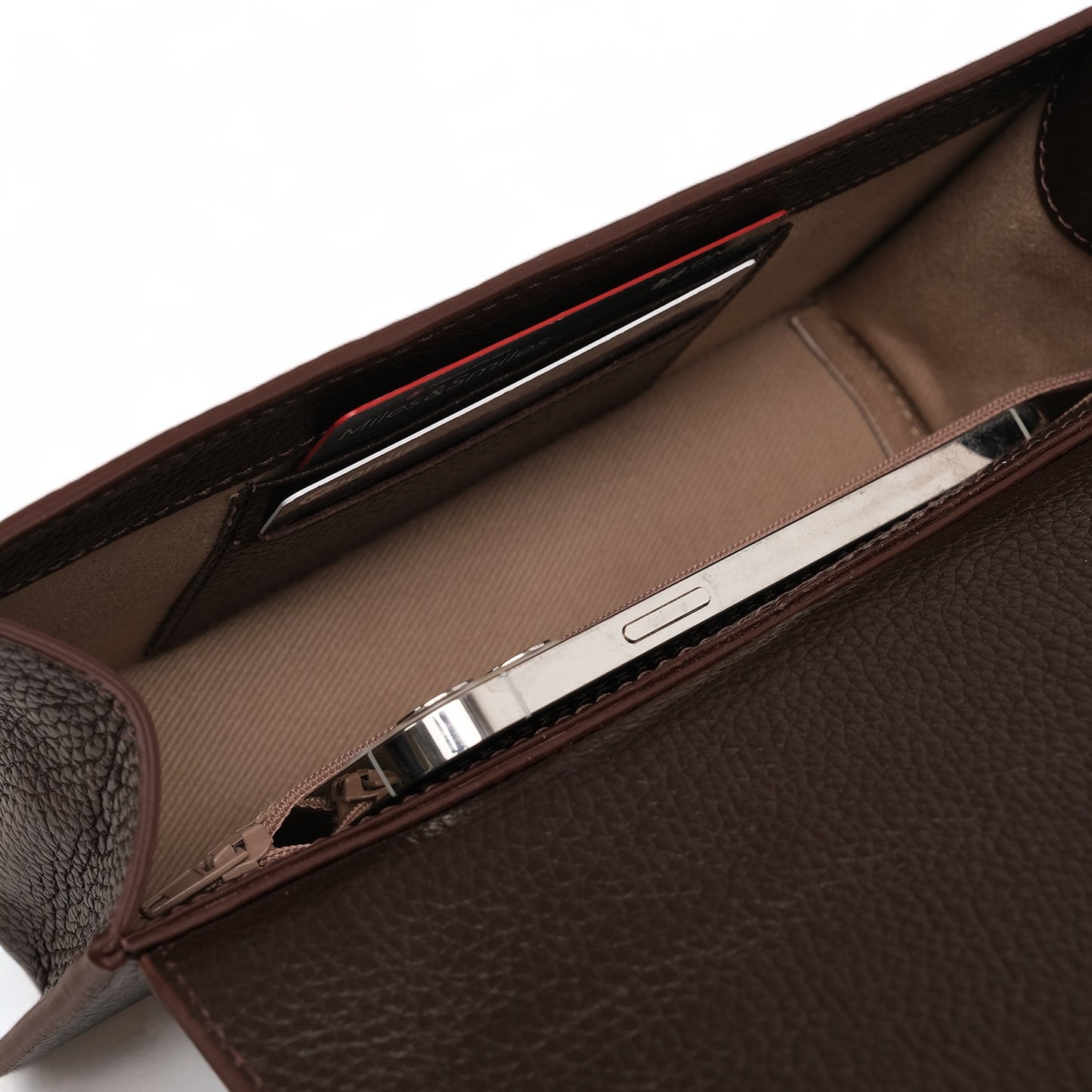 Anqa Woven Leather Baguette Crossbody & Shoulder Bag Chocolate