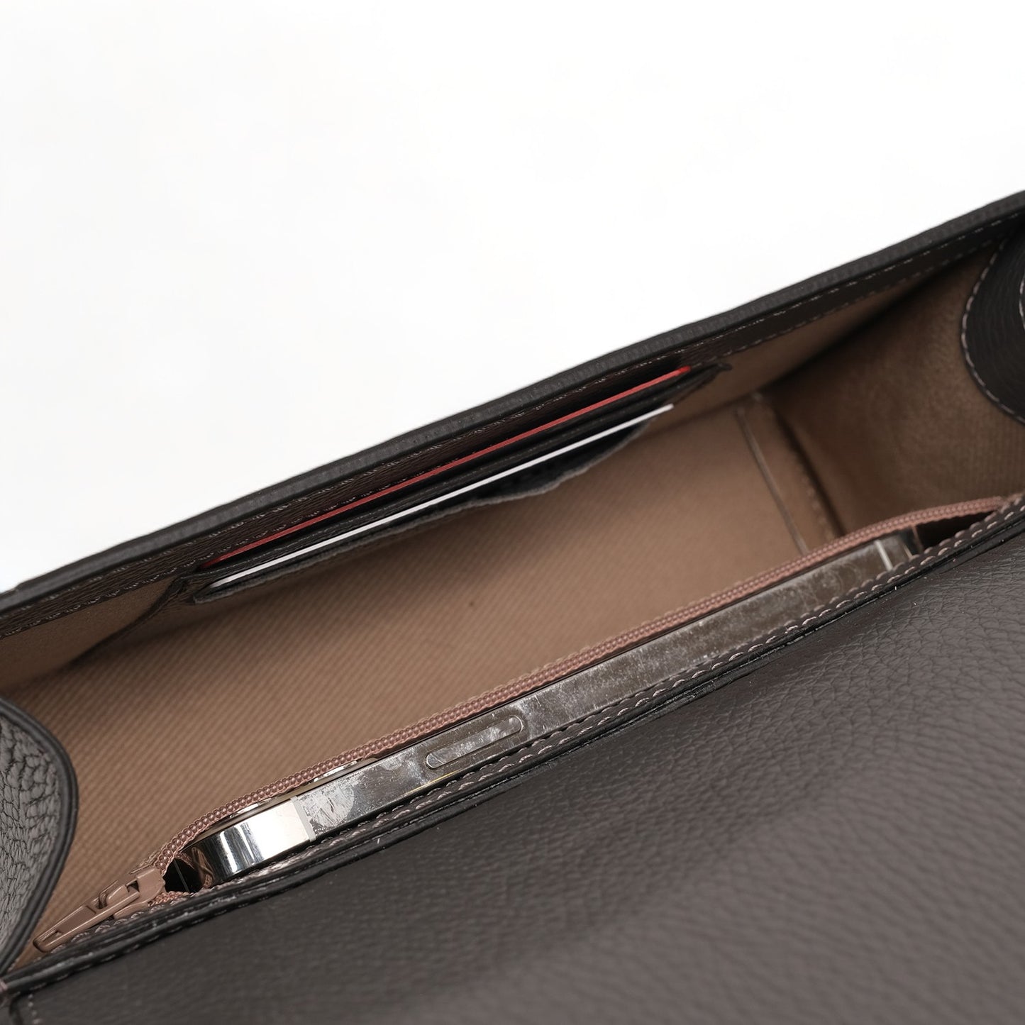 Anqa Woven Leather Baguette Crossbody & Shoulder Bag Grey