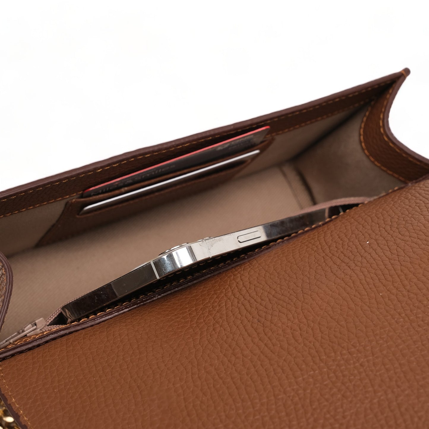 Anqa Woven Leather Baguette Crossbody & Shoulder Bag Brown