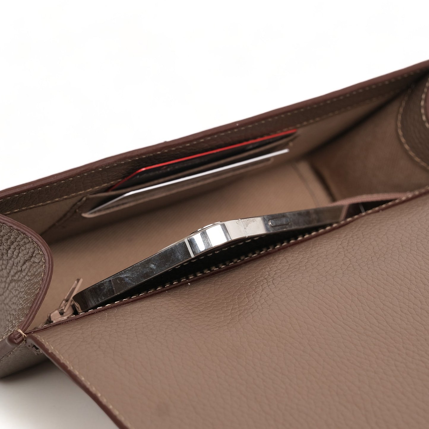 Anqa Woven Leather Baguette Crossbody & Shoulder Bag Latte