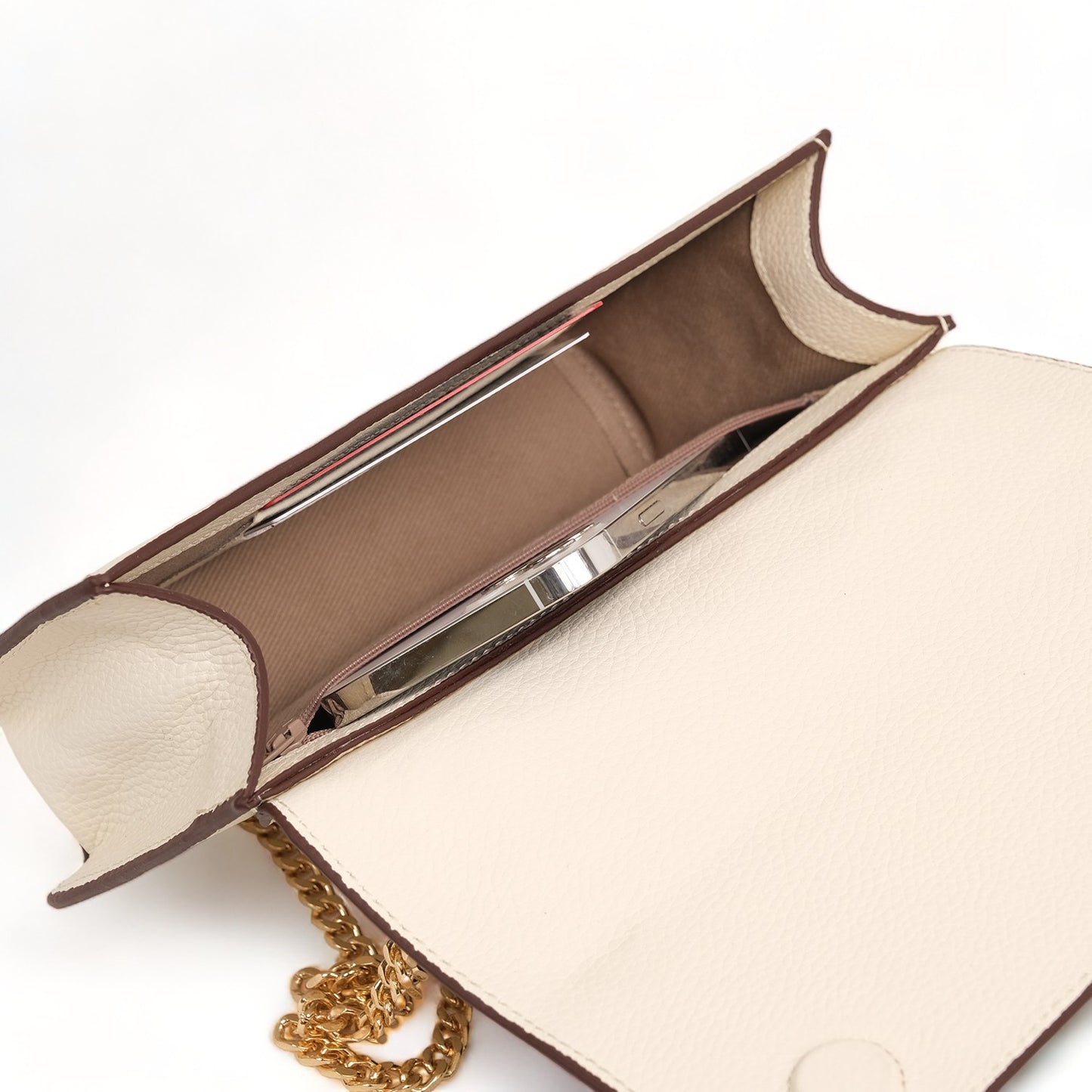 Anqa Woven Leather Baguette Crossbody & Shoulder Bag White