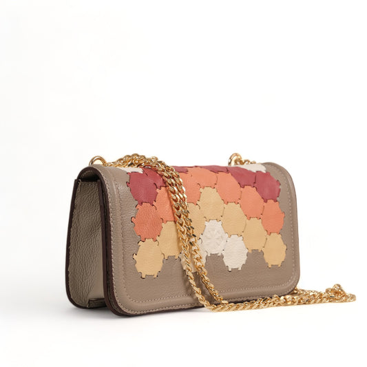 Anqa Woven Leather Baguette Crossbody & Shoulder Bag Mink