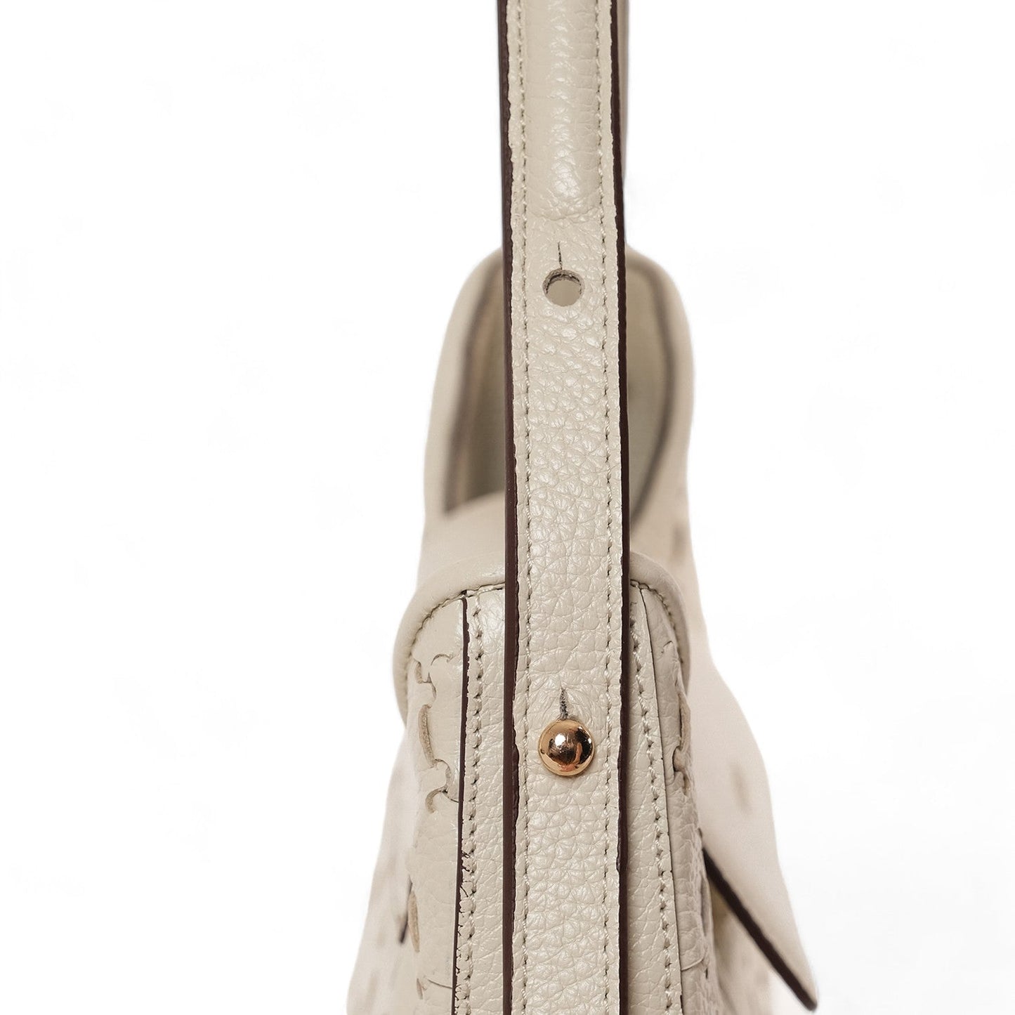 Anqa Woven Leather Moon Crossbody & Shoulder Bag White