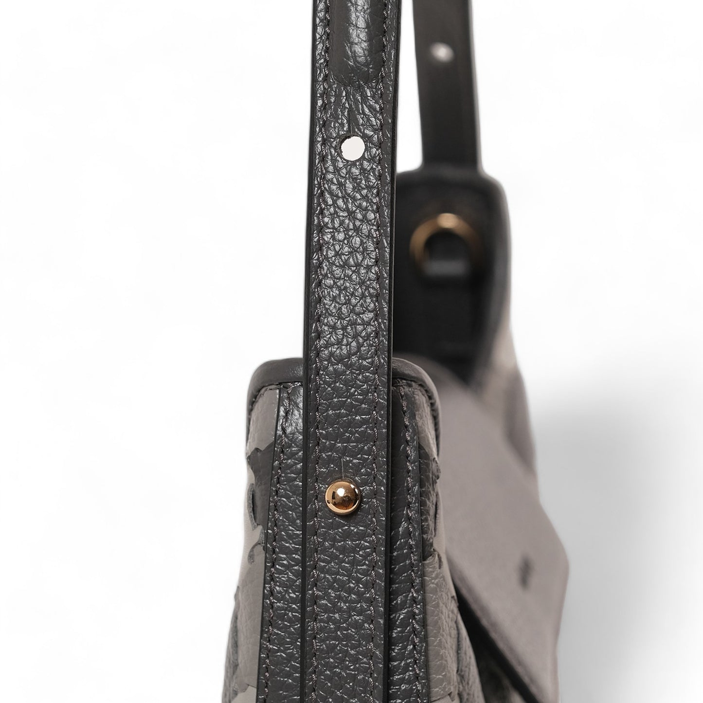 Anqa Woven Leather Moon Crossbody & Shoulder Bag Grey