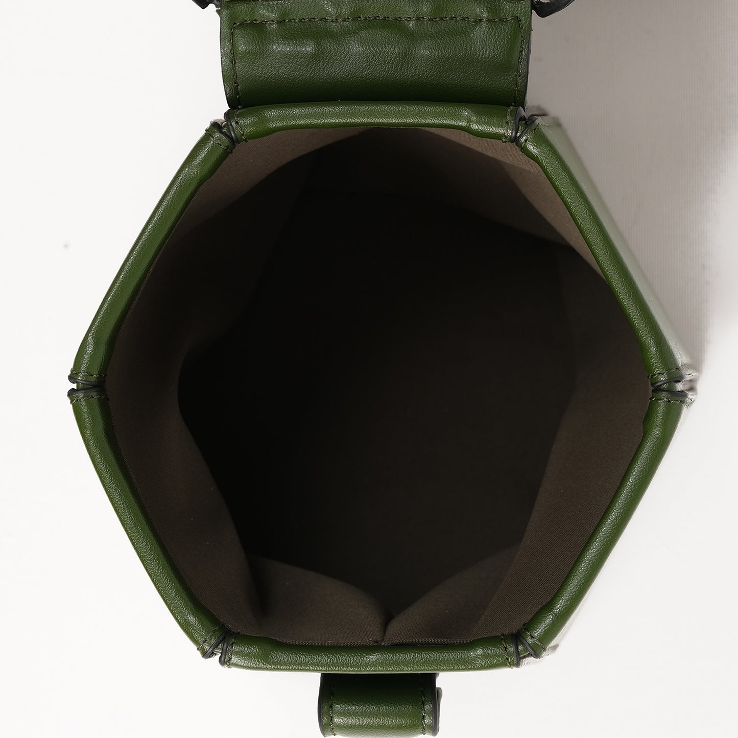 ELIF Cactus Leather Leather Hexagon Bag Green
