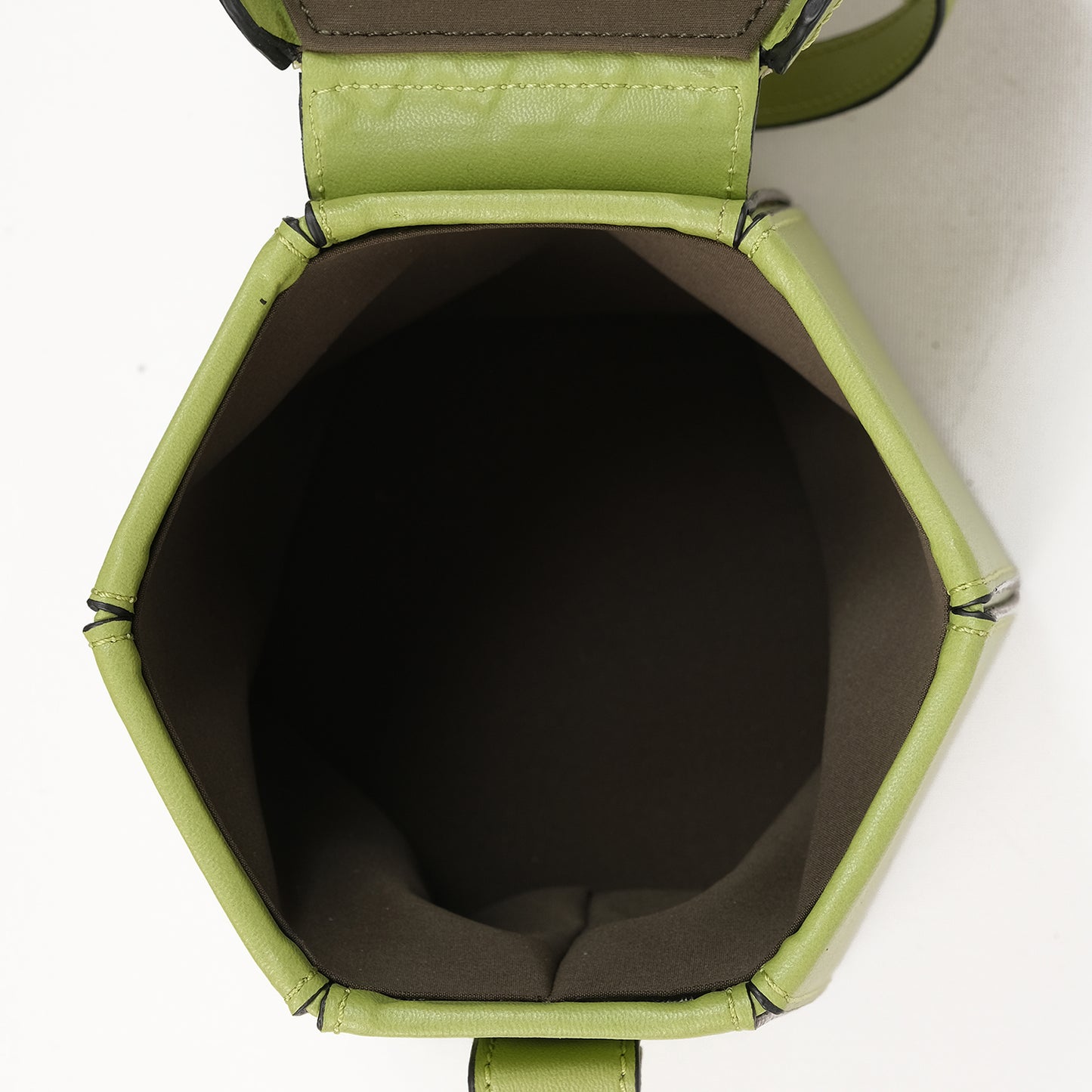 Vegan Apple Leather Hexagon Crossbody & Shoulder Bag Pistachio Green