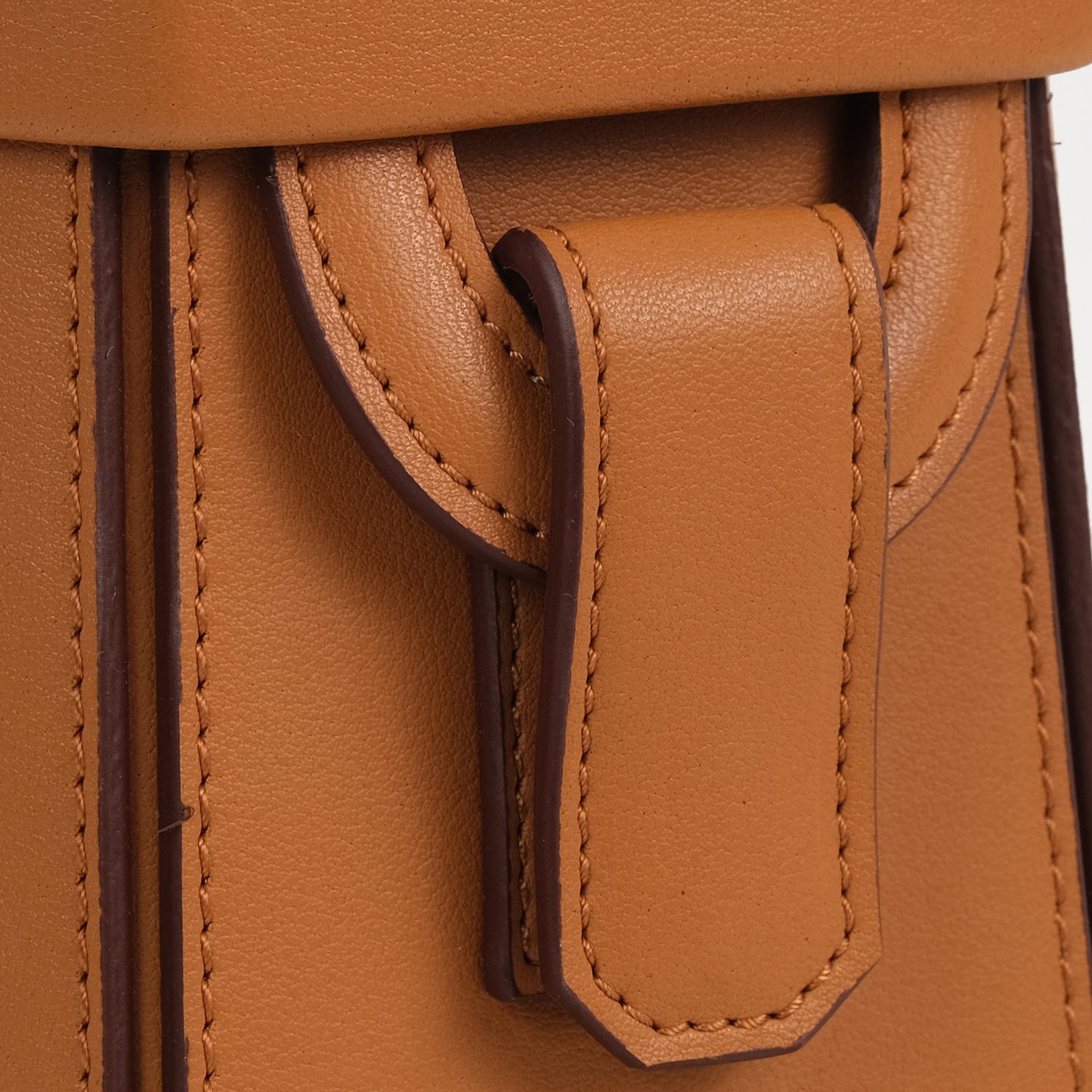 Vegan Apple Leather Hexagon Crossbody & Shoulder Bag Caramel Brown