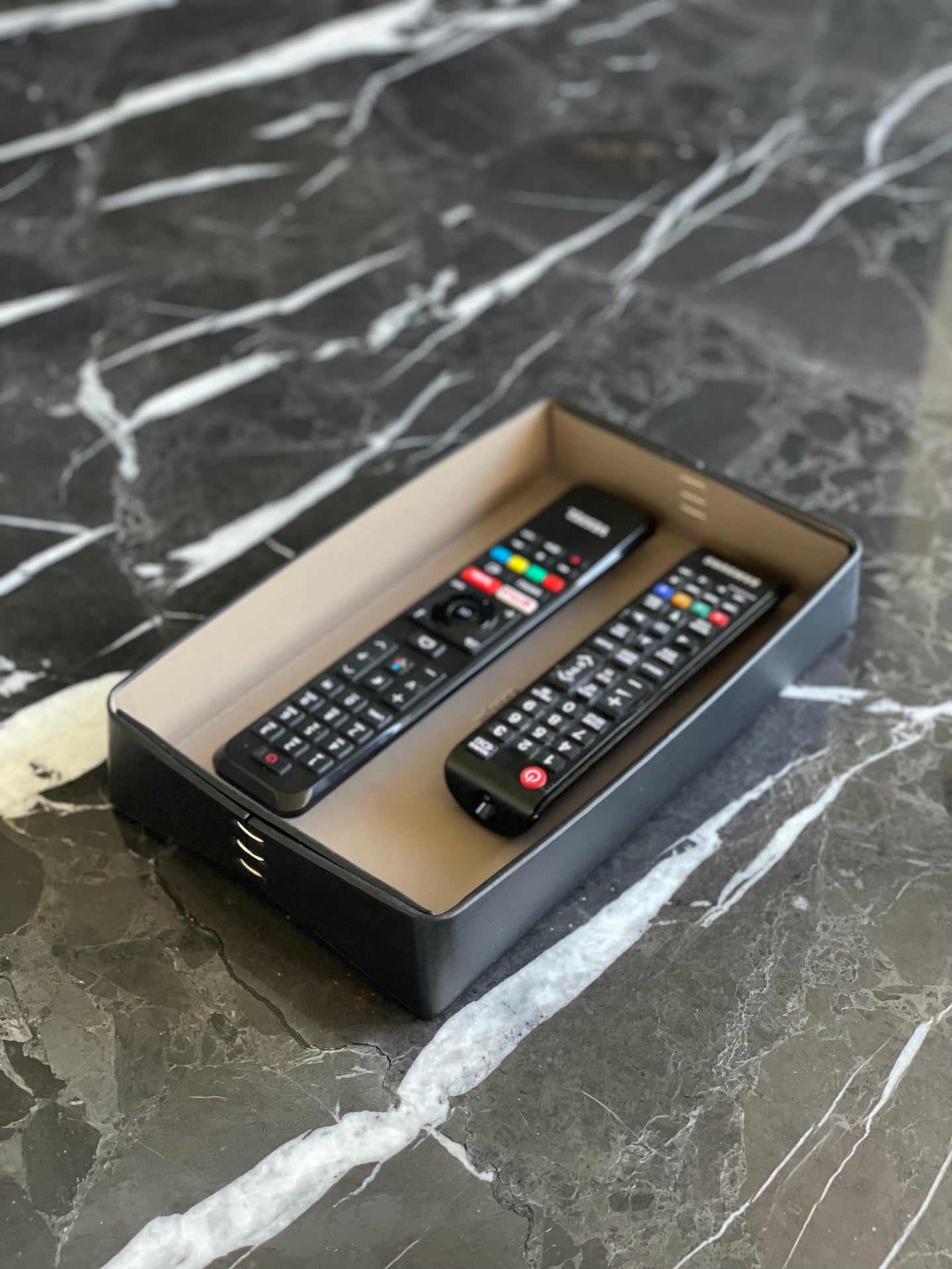 Vegan Olive Leather Tray Black Small