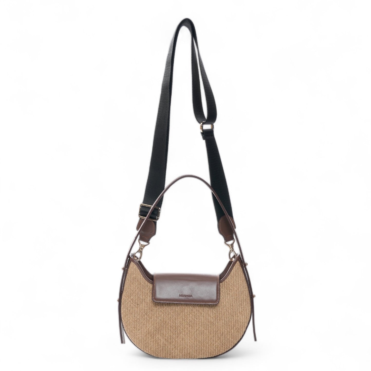 Jute & Leather Moon Shoulder Bag Jute