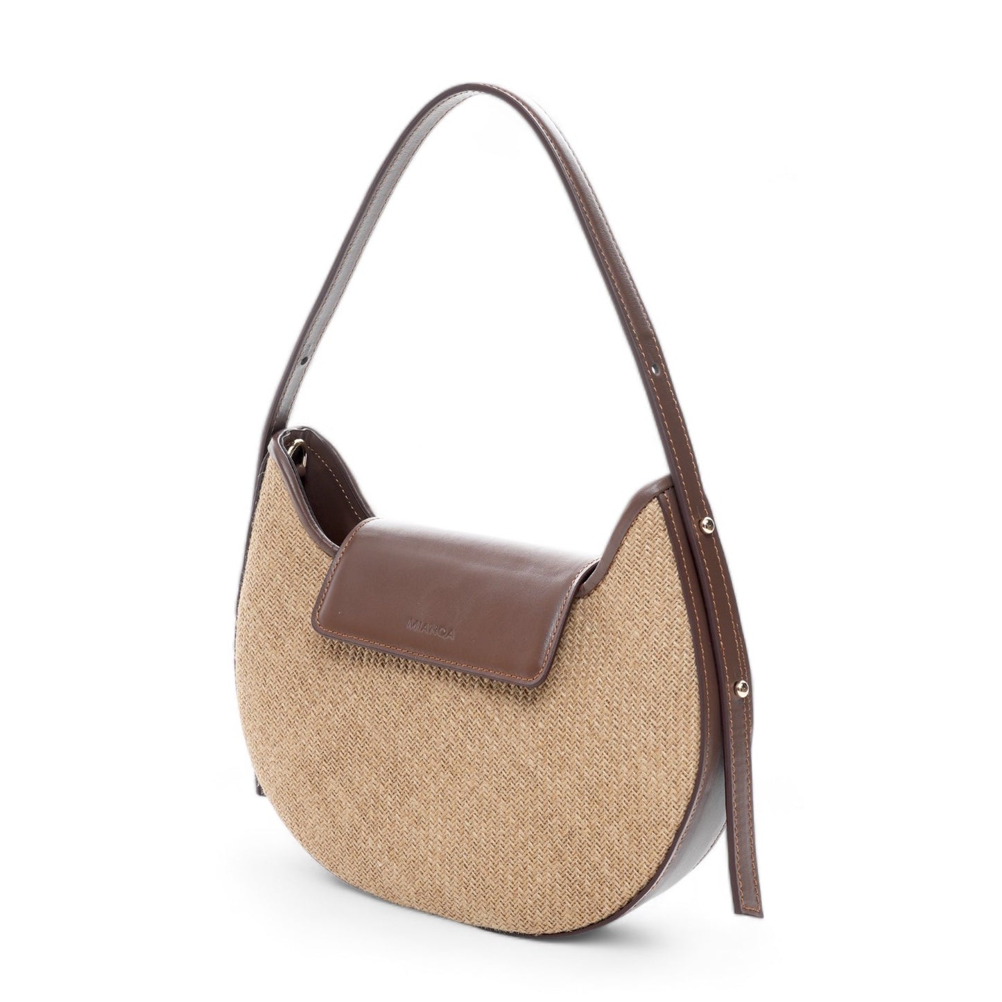 Jute & Leather Moon Shoulder Bag Jute