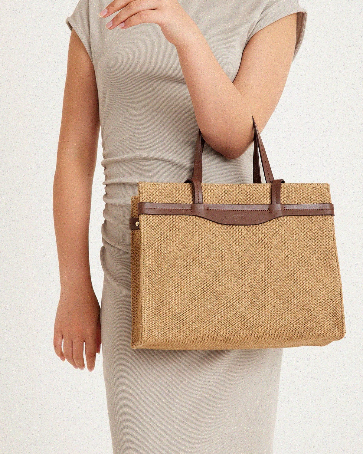Jute & Leather Medium Tote