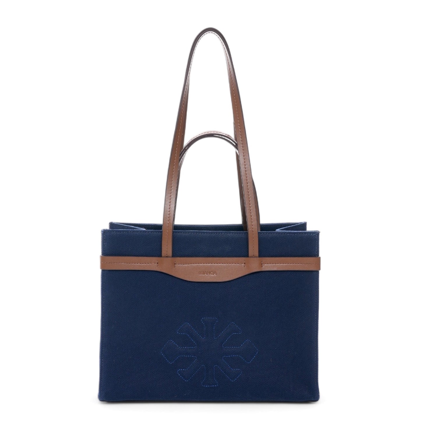 Canvas & Leather Medium Tote Navy