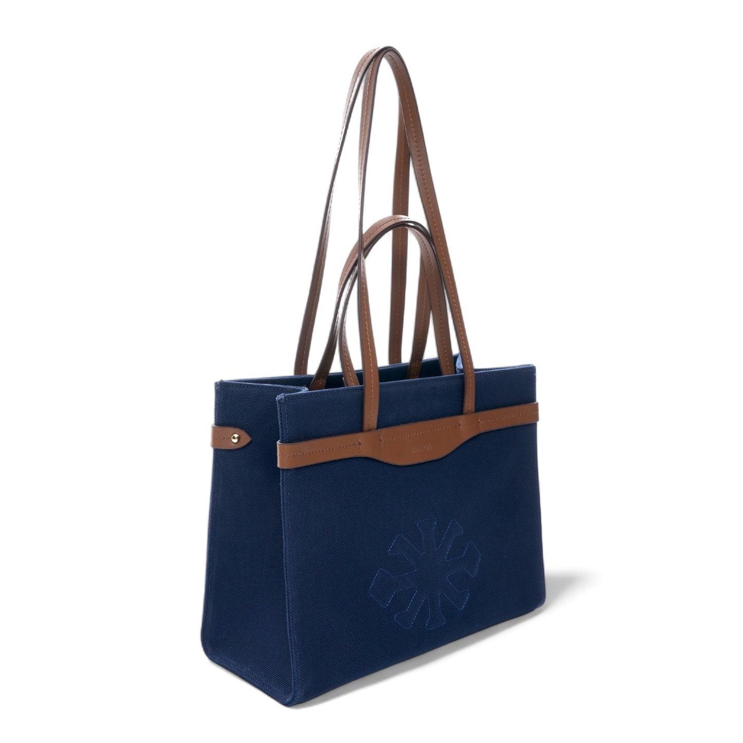 Canvas & Leather Medium Tote Navy