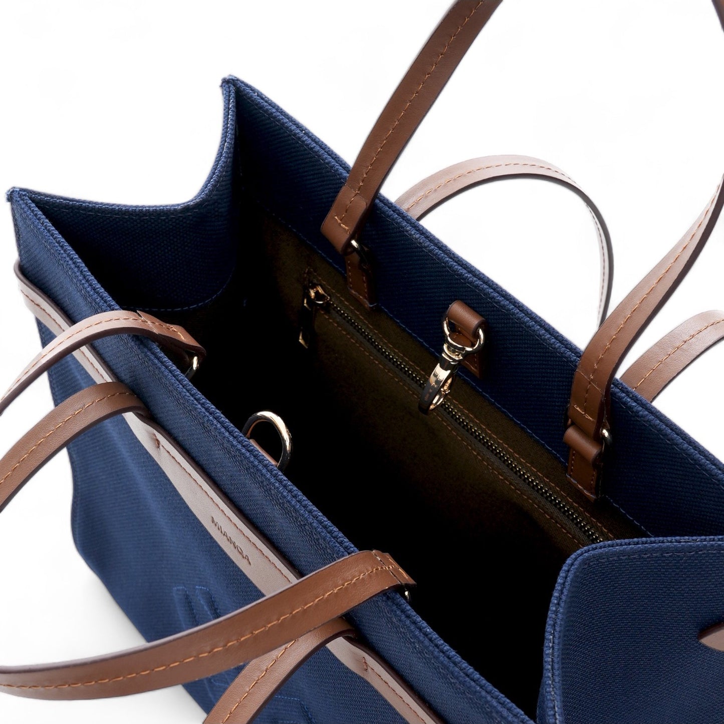 Canvas & Leather Medium Tote Navy