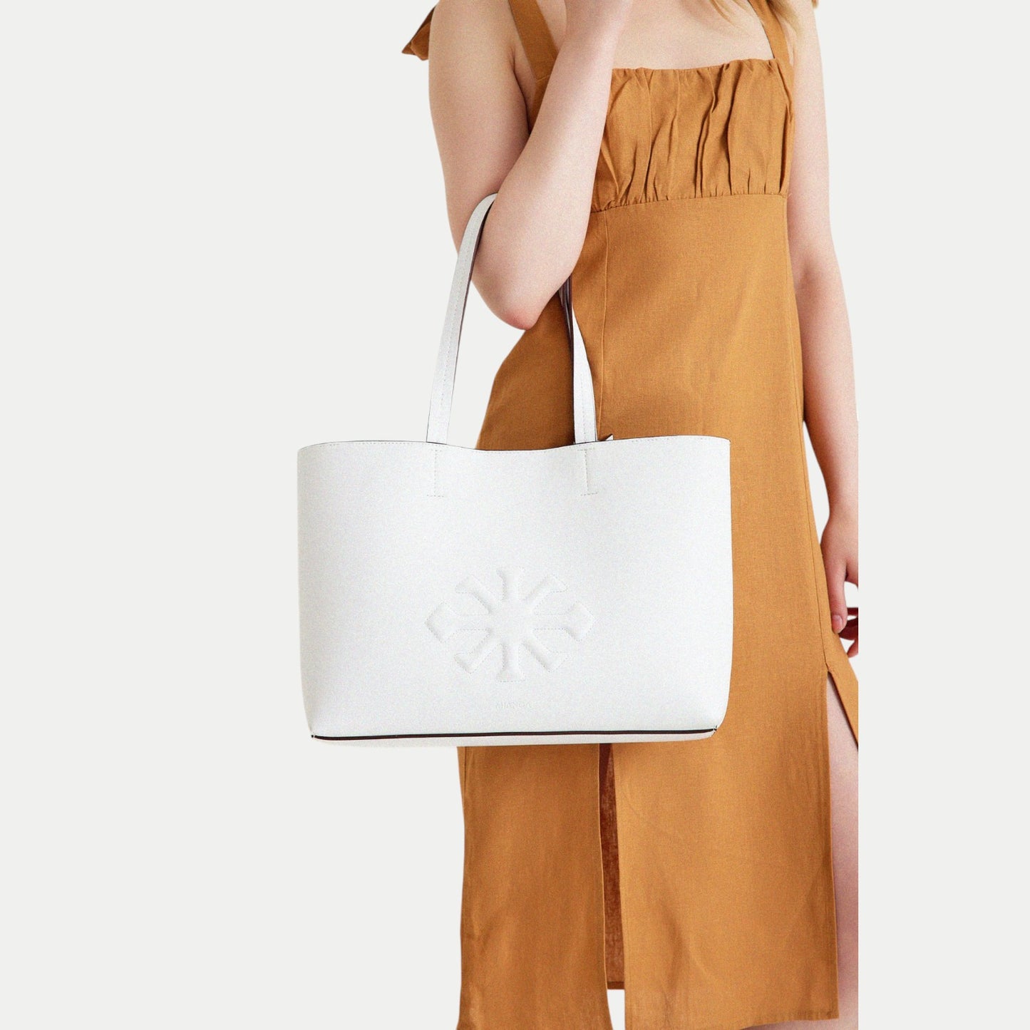 AGAVE Plant-Based Vegan Leather Tote Bag White