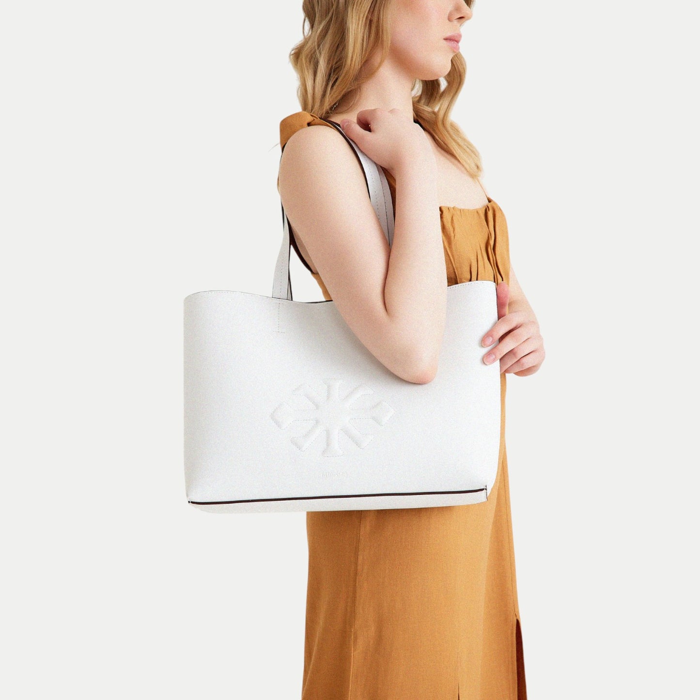 AGAVE Plant-Based Vegan Leather Tote Bag White