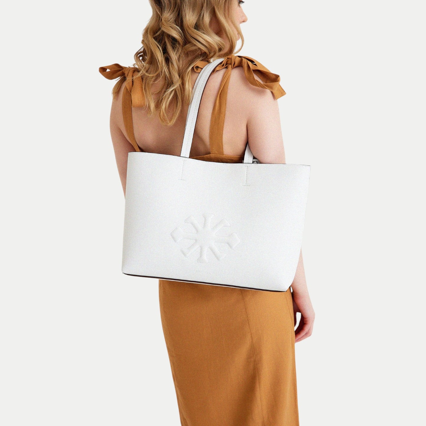 AGAVE Plant-Based Vegan Leather Tote Bag White