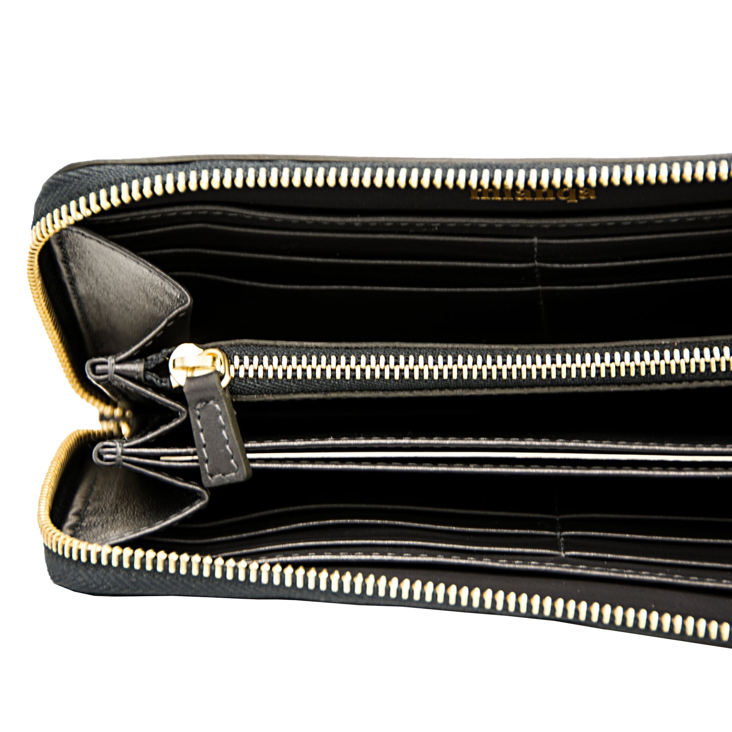 Woven Leather Wallet | Anthracite