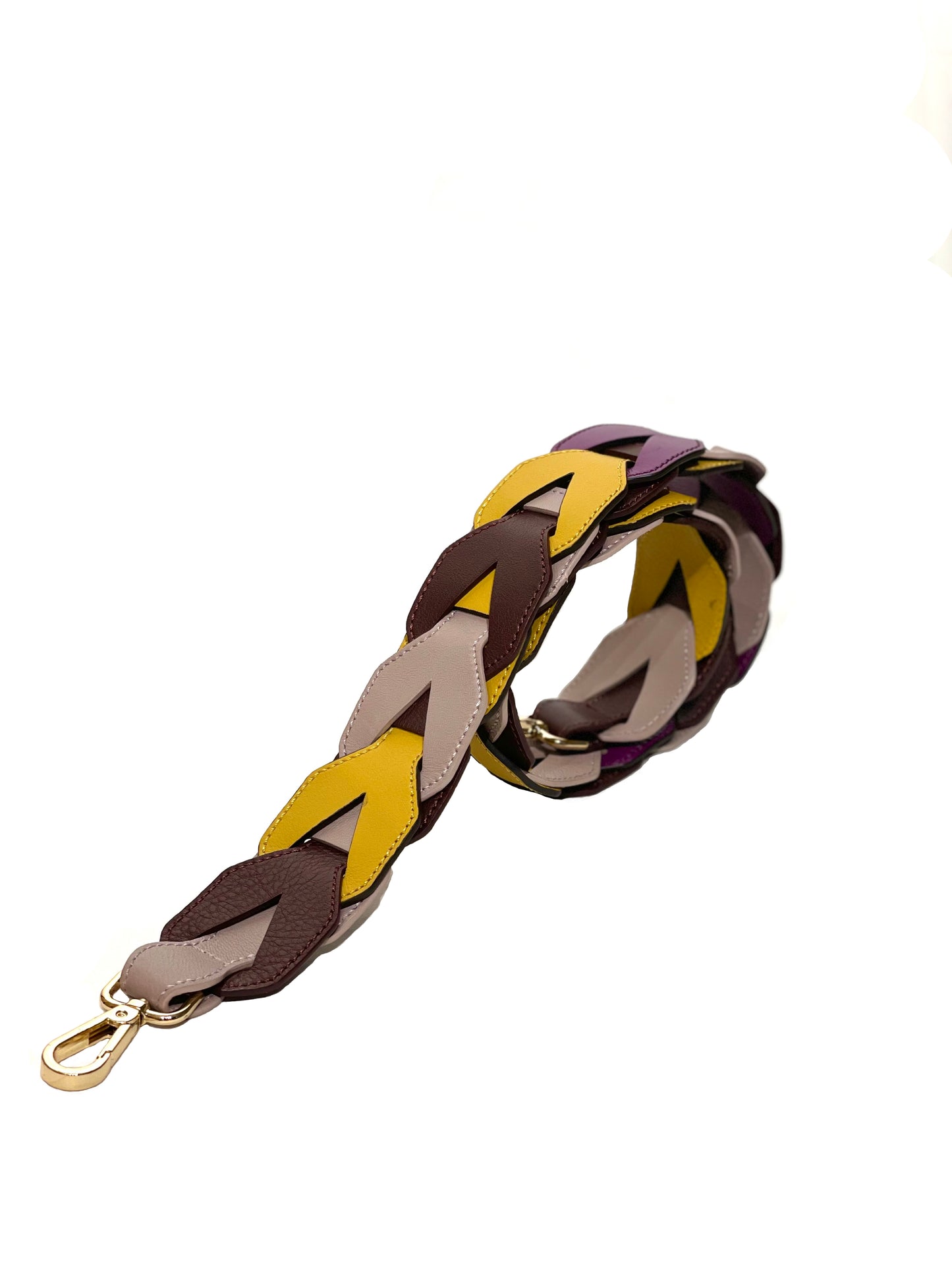 Woven Leather Shoulder Strap Purple