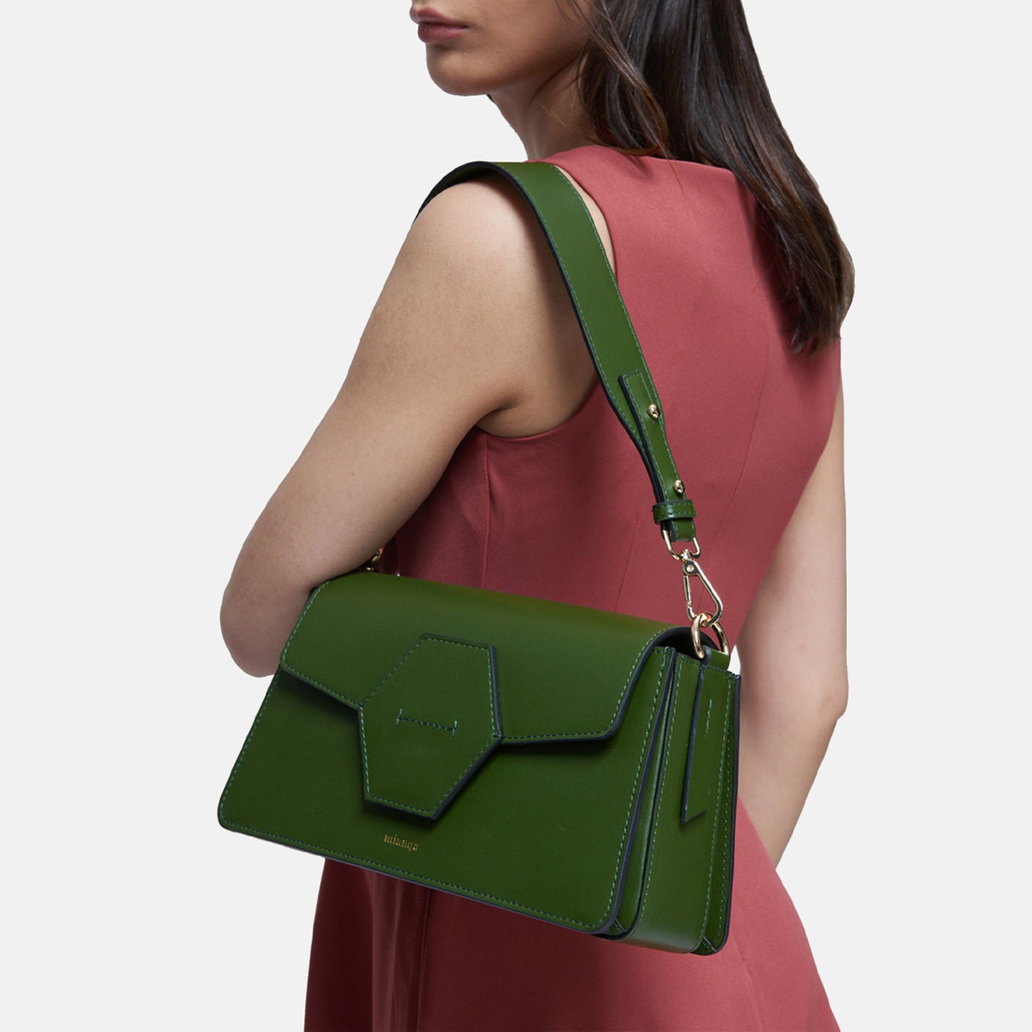 EUPHORBIA Vegan Cactus Leather Shoulder Bag Green