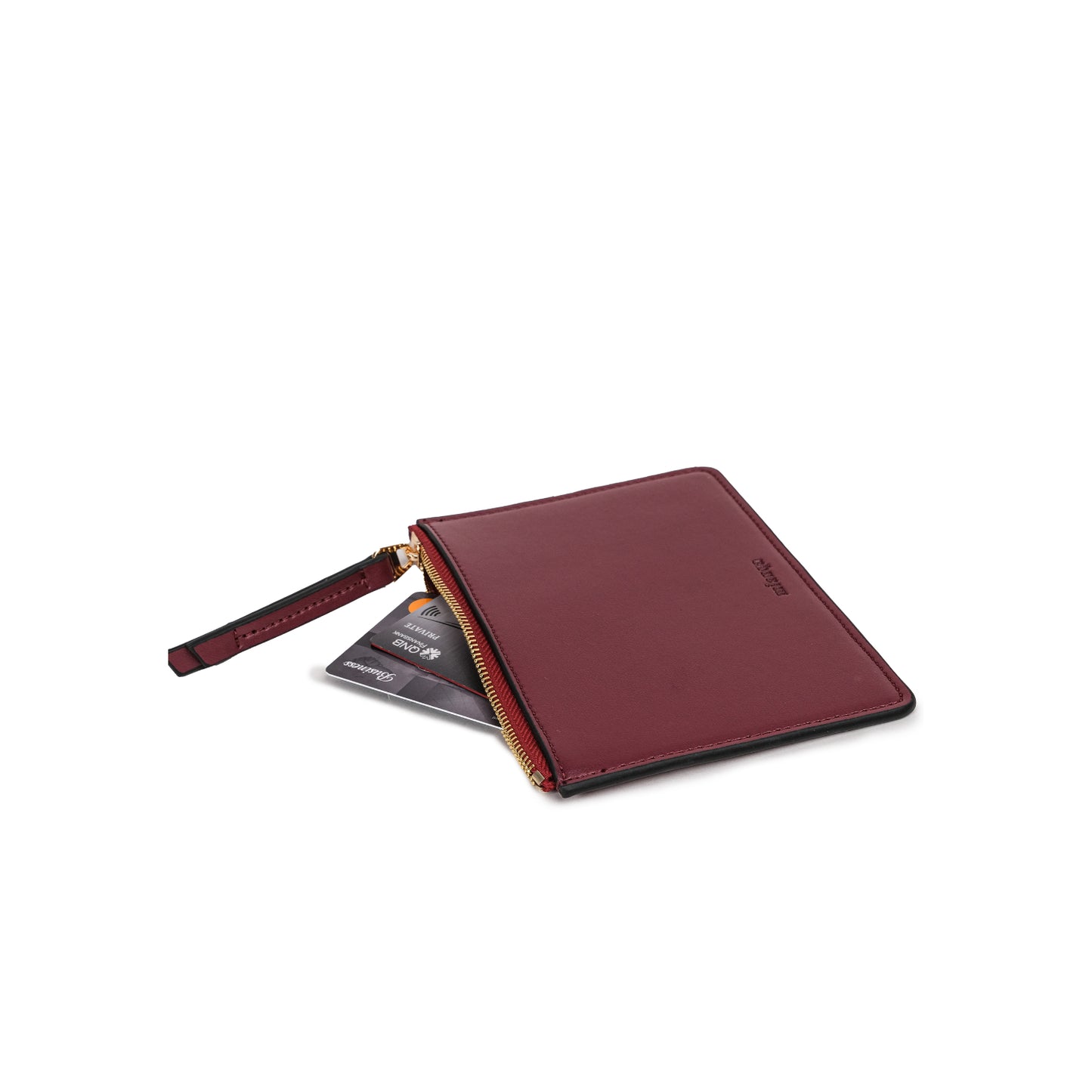 Vegan Apple Leather Zip Pouch Plum