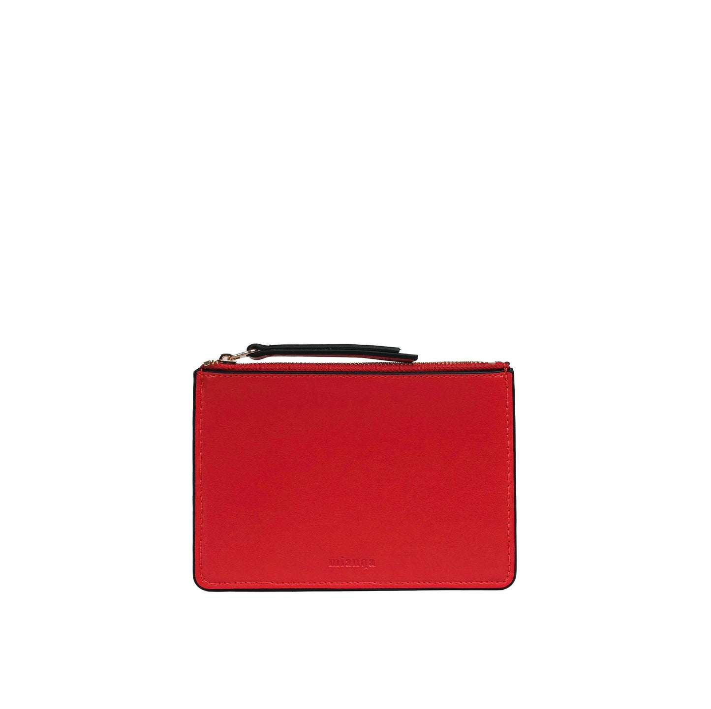 Vegan Apple Leather Leather Zip Cardholder Red