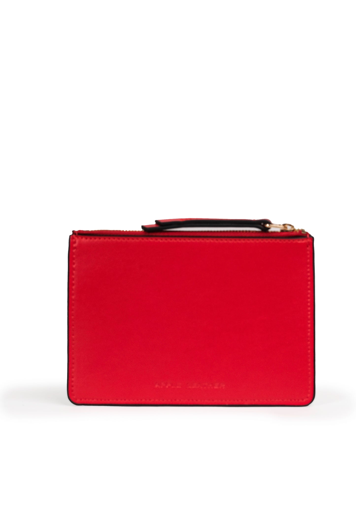 Vegan Apple Leather Leather Zip Cardholder Red