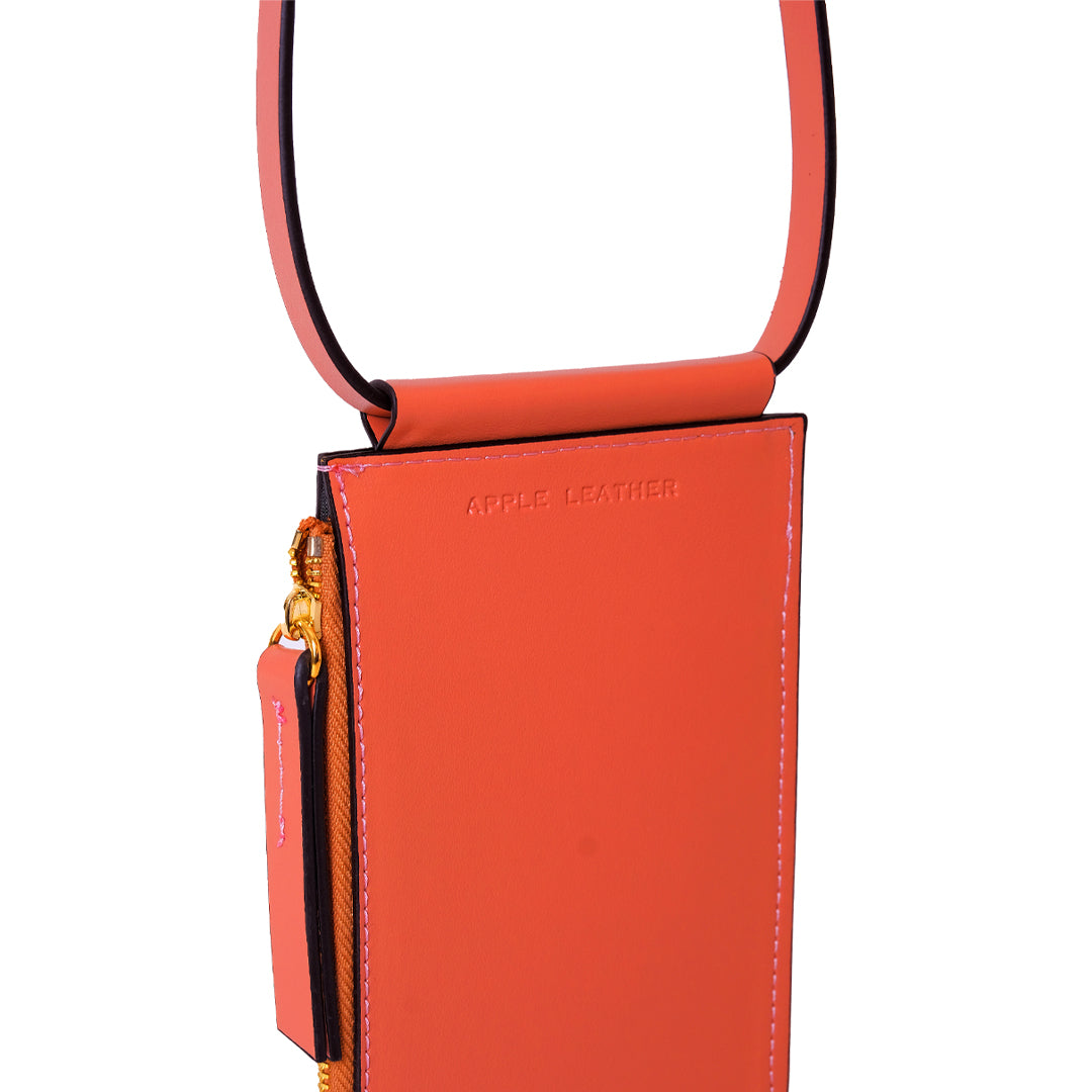 Vegan Apple Leather Phone Bag Black Tile