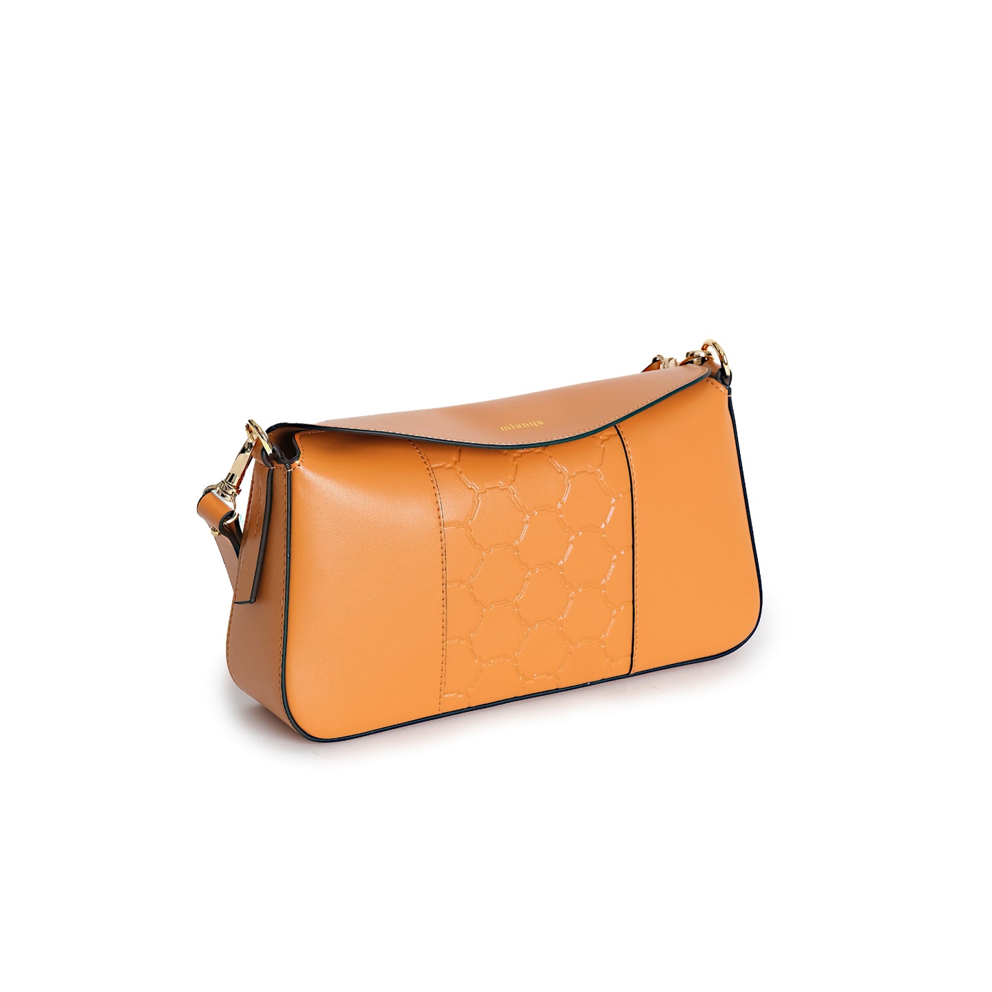 Vegan Apple Leather Shoulder Bag Caramel Brown