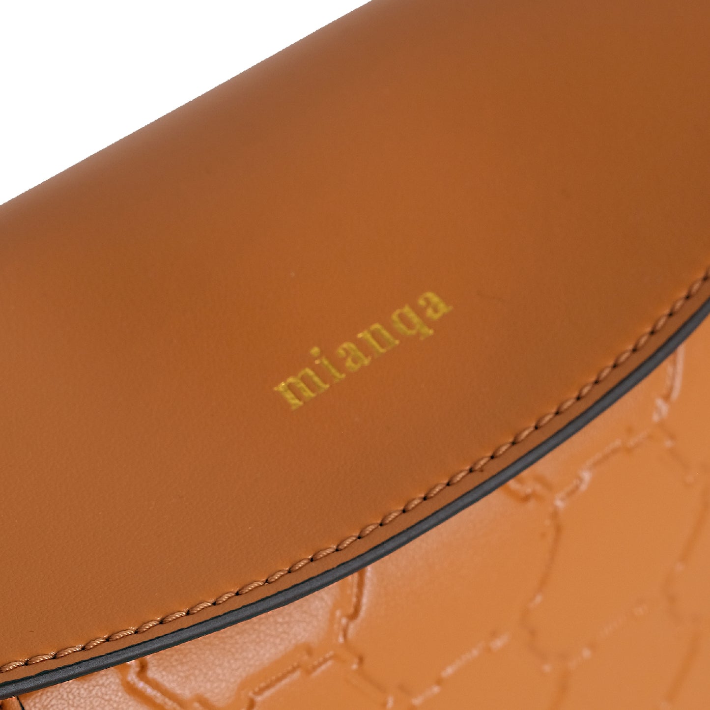 Vegan Apple Leather Shoulder Bag Caramel Brown