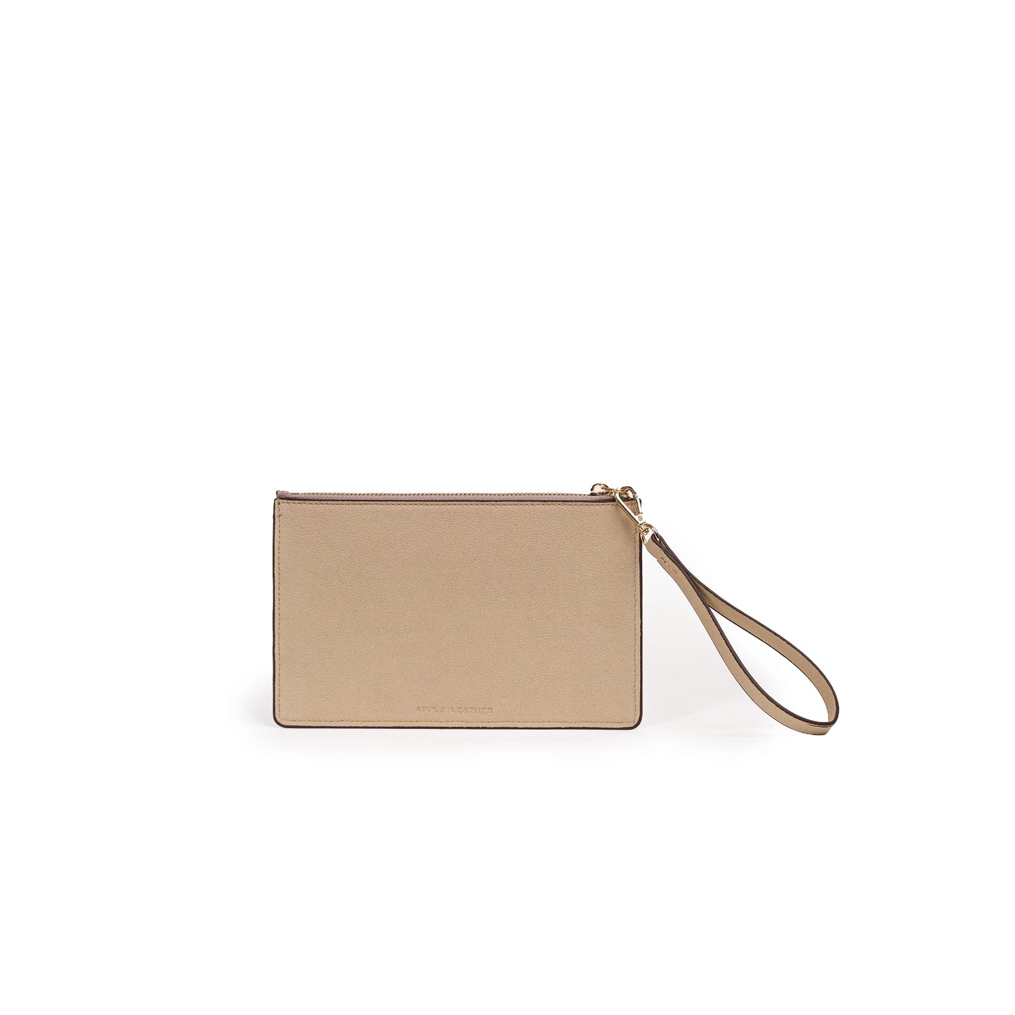 Vegan Apple Leather Leather Zip Wallet Beige