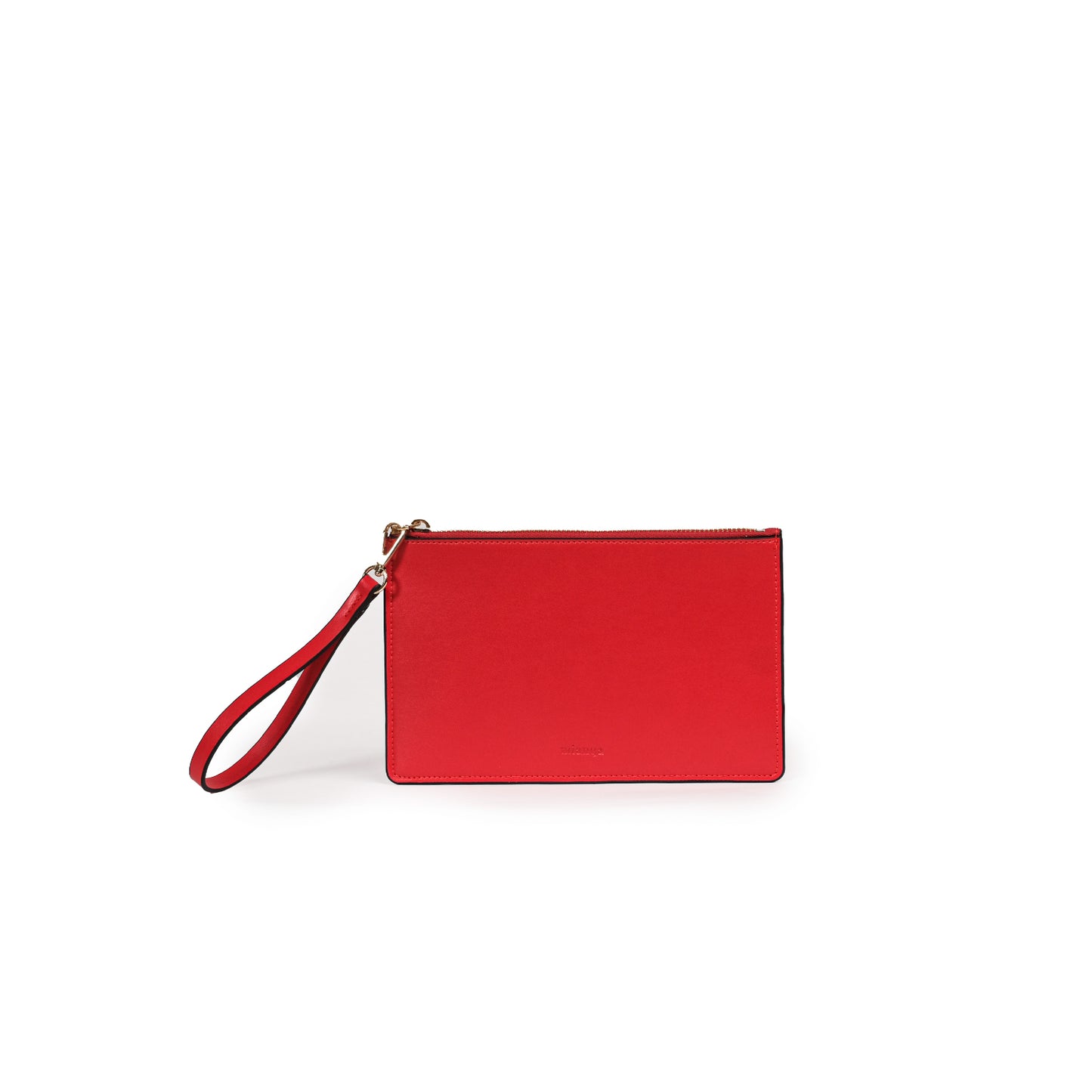 Vegan Apple Leather Leather Zip Wallet Red