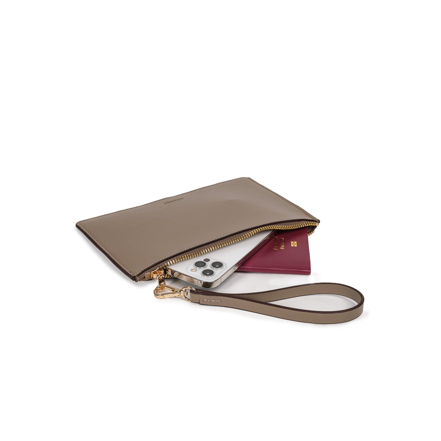 Vegan Apple Leather Leather Zip Wallet Mink