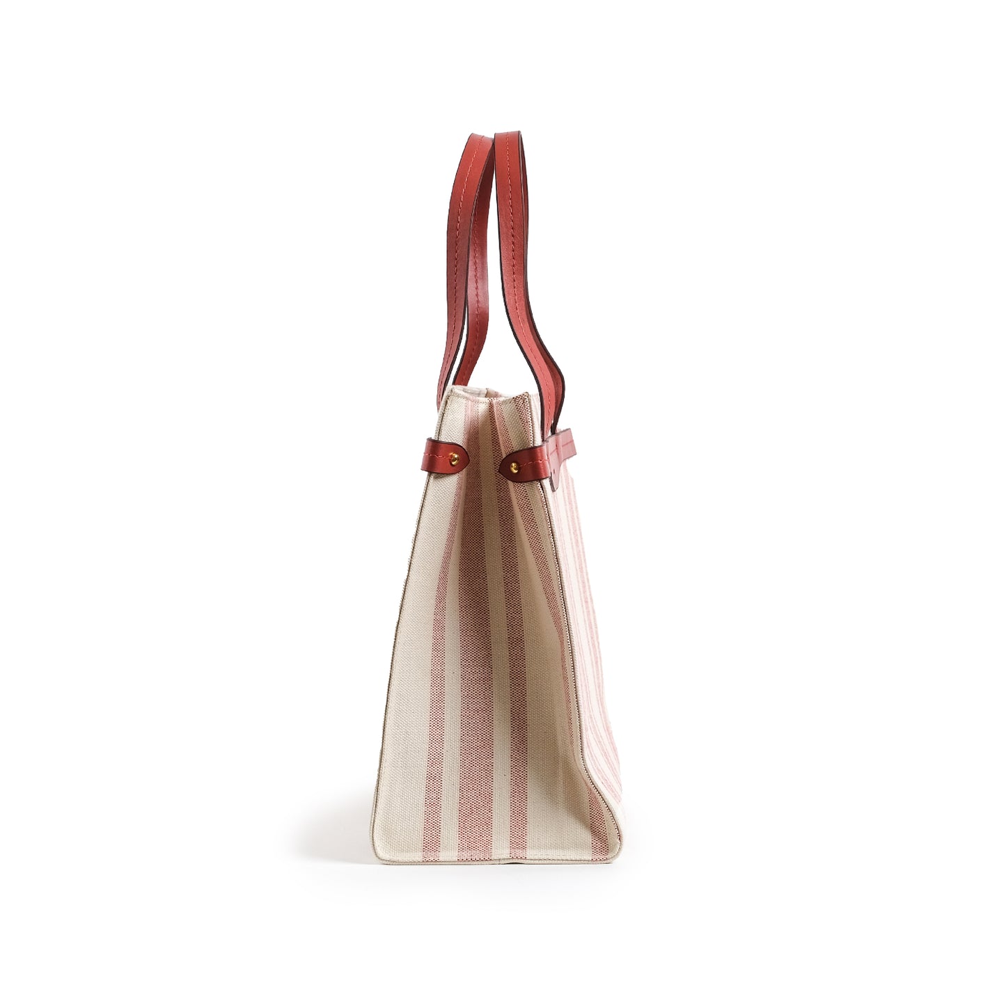 Fabric & Leather Tote Bag Large Red