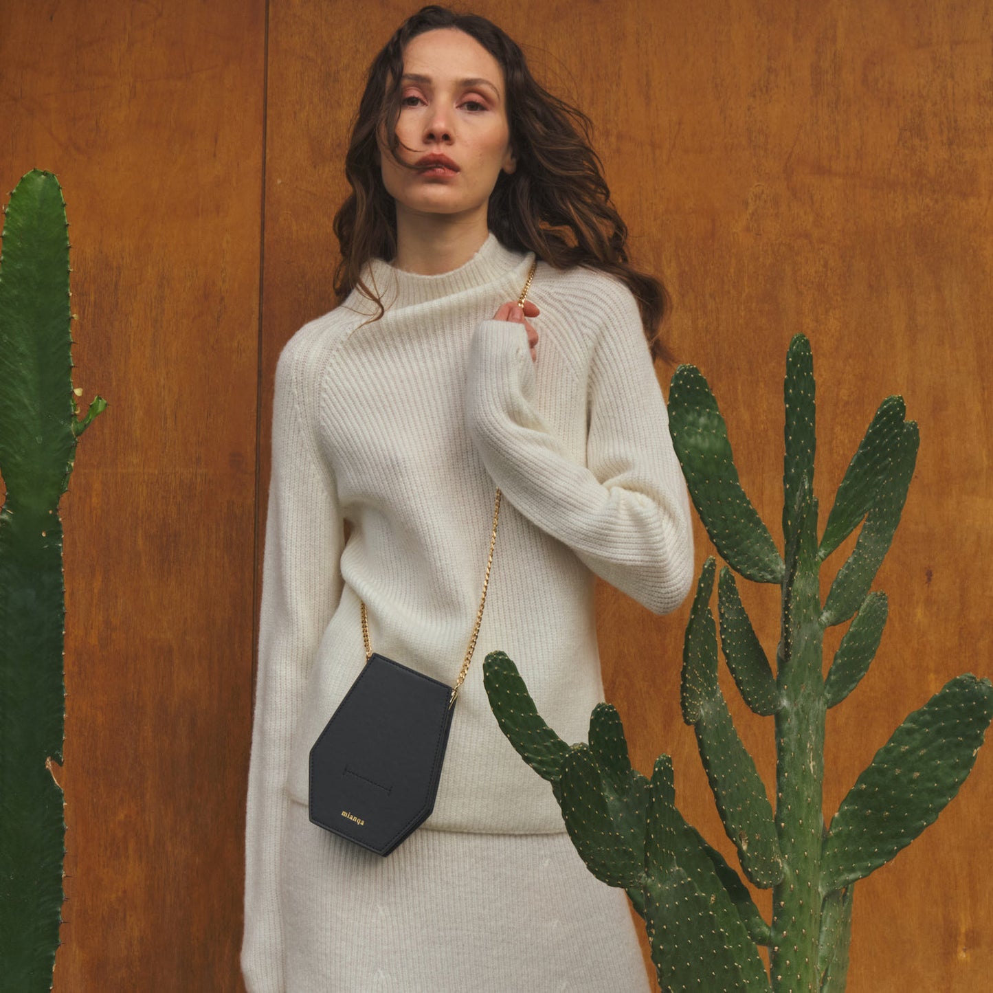 Micro Opuntia Cactus Leather Crossbody Bag