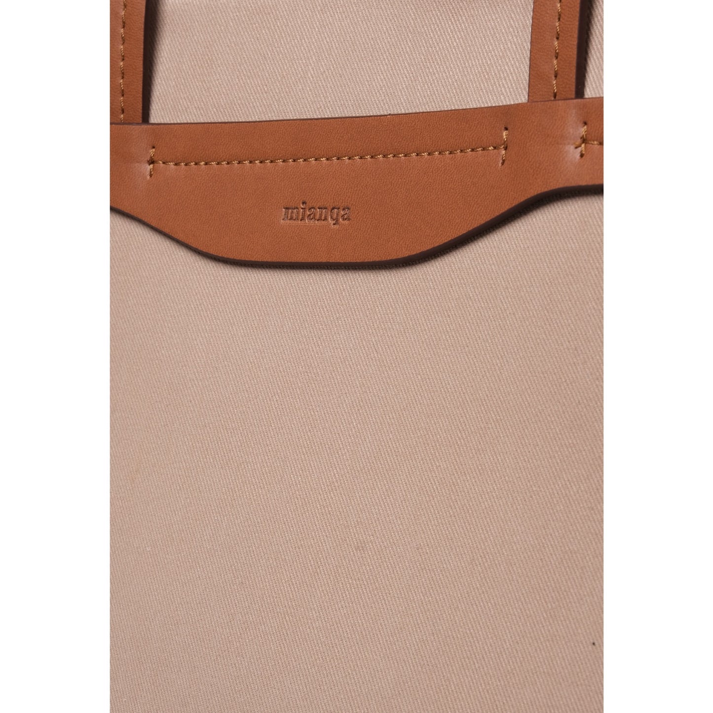 Vegan Apple Leather & Fabric Medium Tote Beige