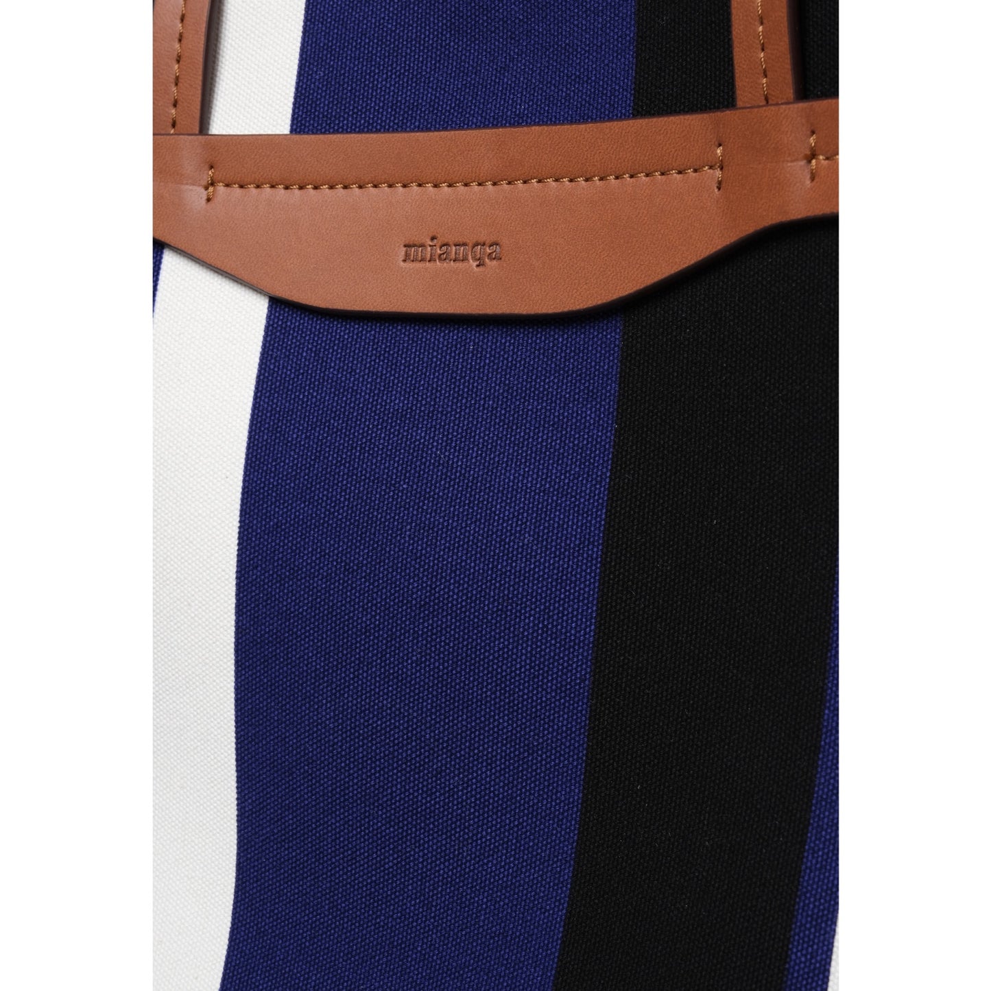 Vegan Apple Leather & Fabric Medium Tote Navy