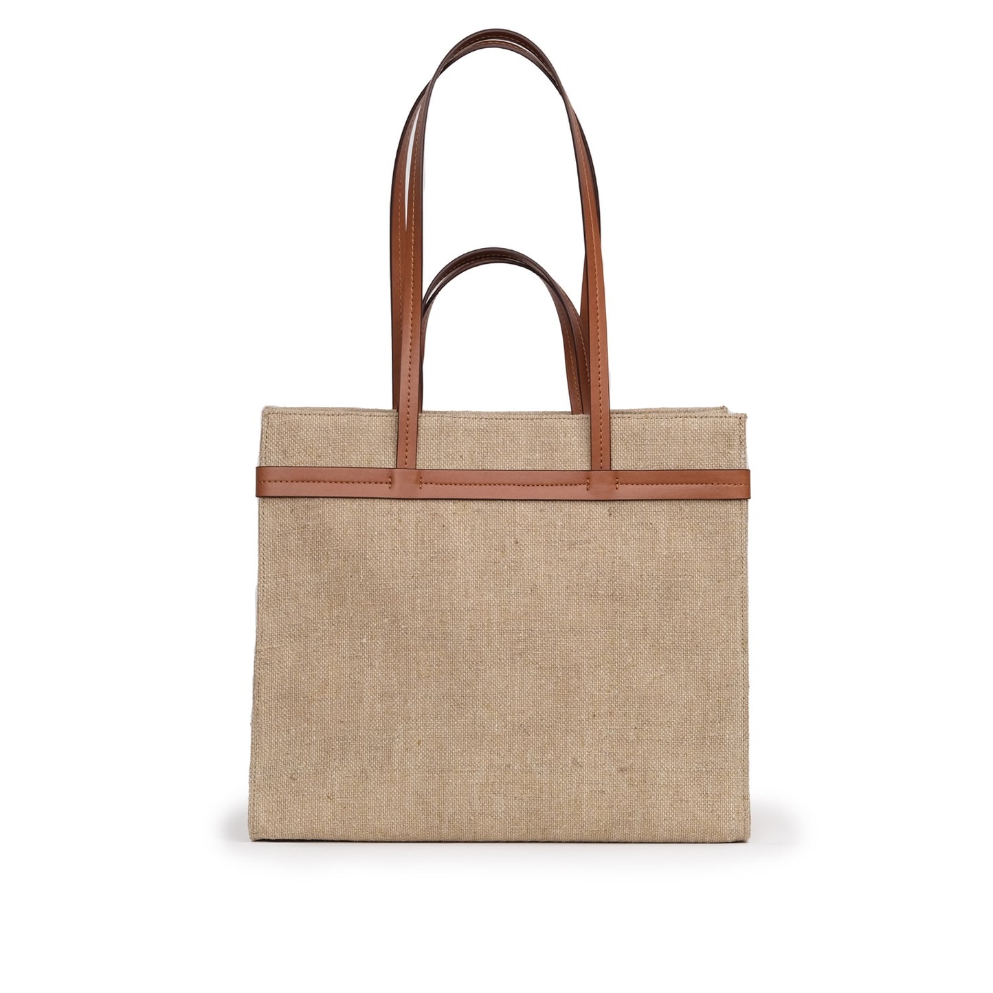 Vegan Apple Leather & Fabric Large Tote Jute