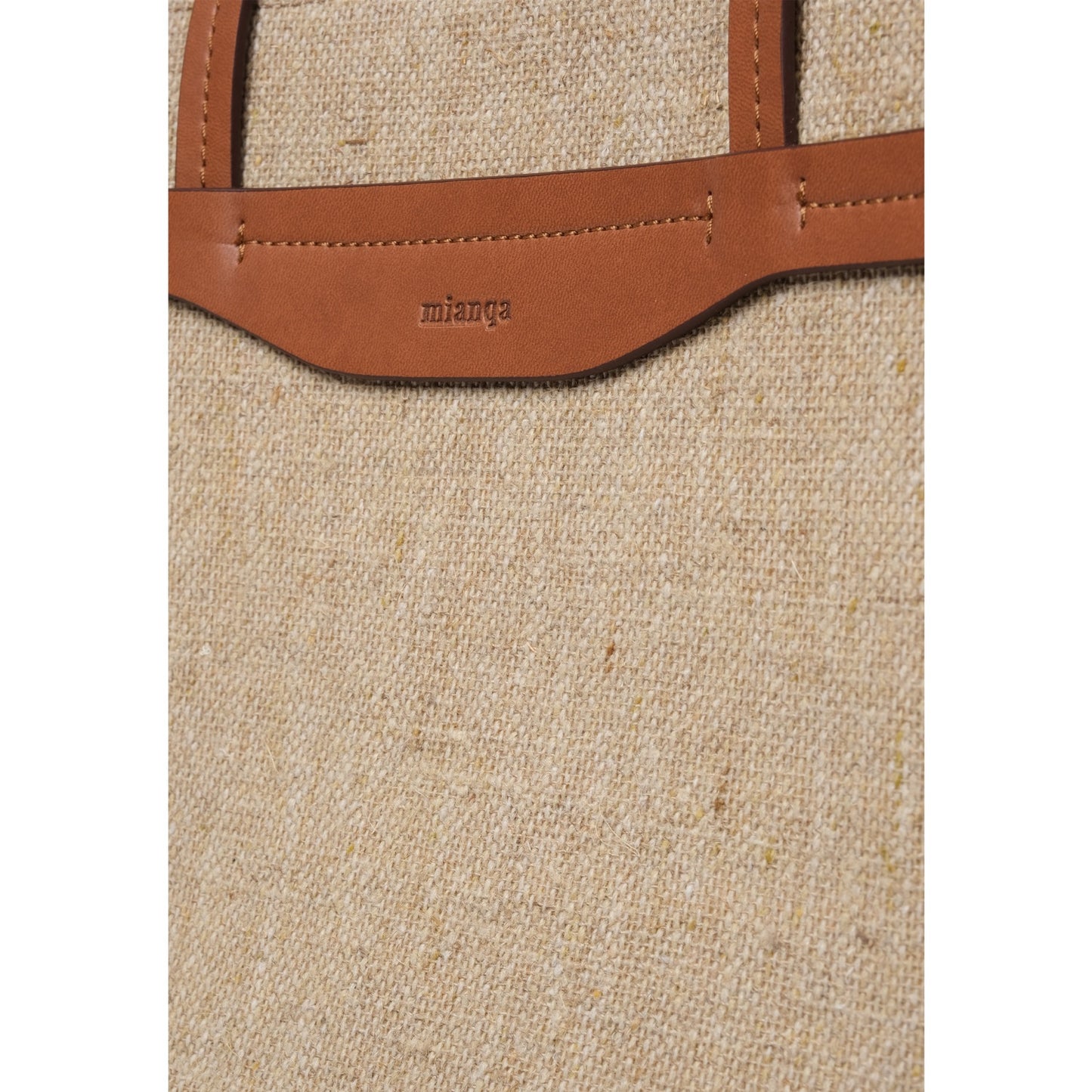 Vegan Apple Leather & Fabric Large Tote Jute