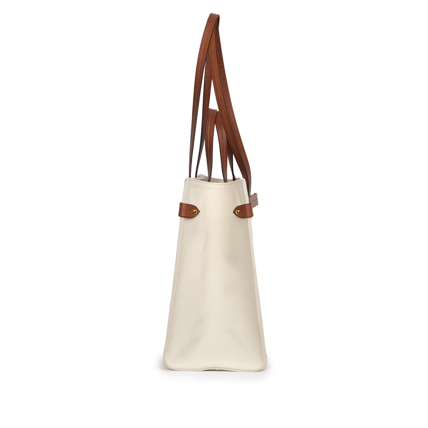 Vegan Apple Leather & Fabric Large Tote White
