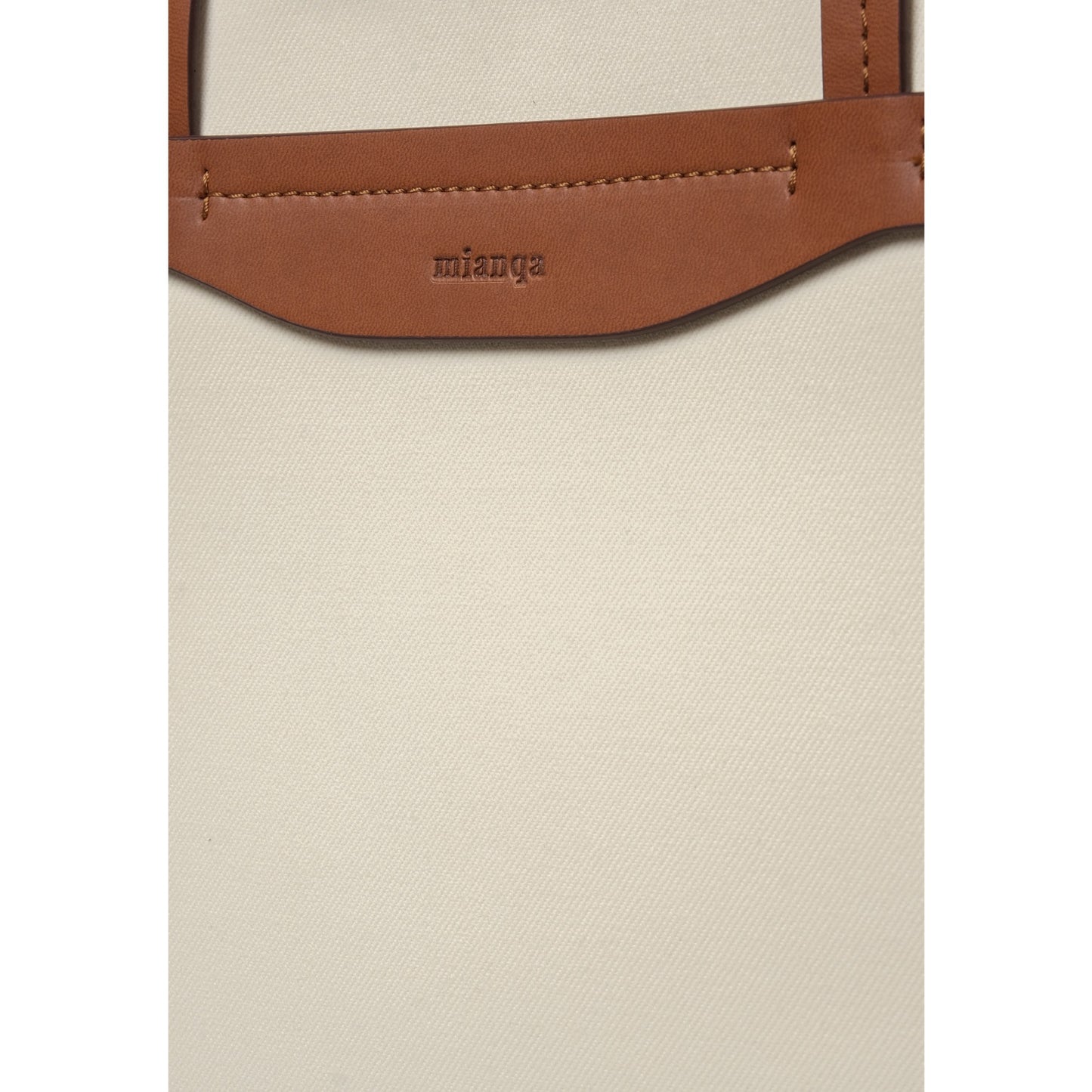 Vegan Apple Leather & Fabric Large Tote White