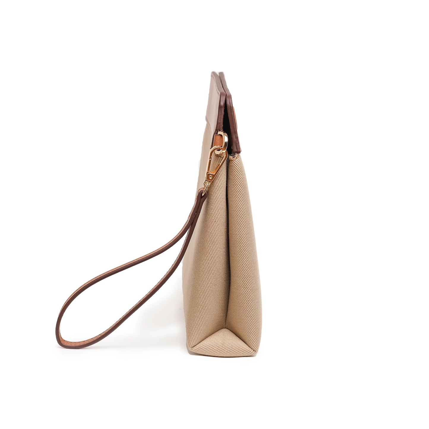 Vegan Apple Leather & Fabric Clutch Beige