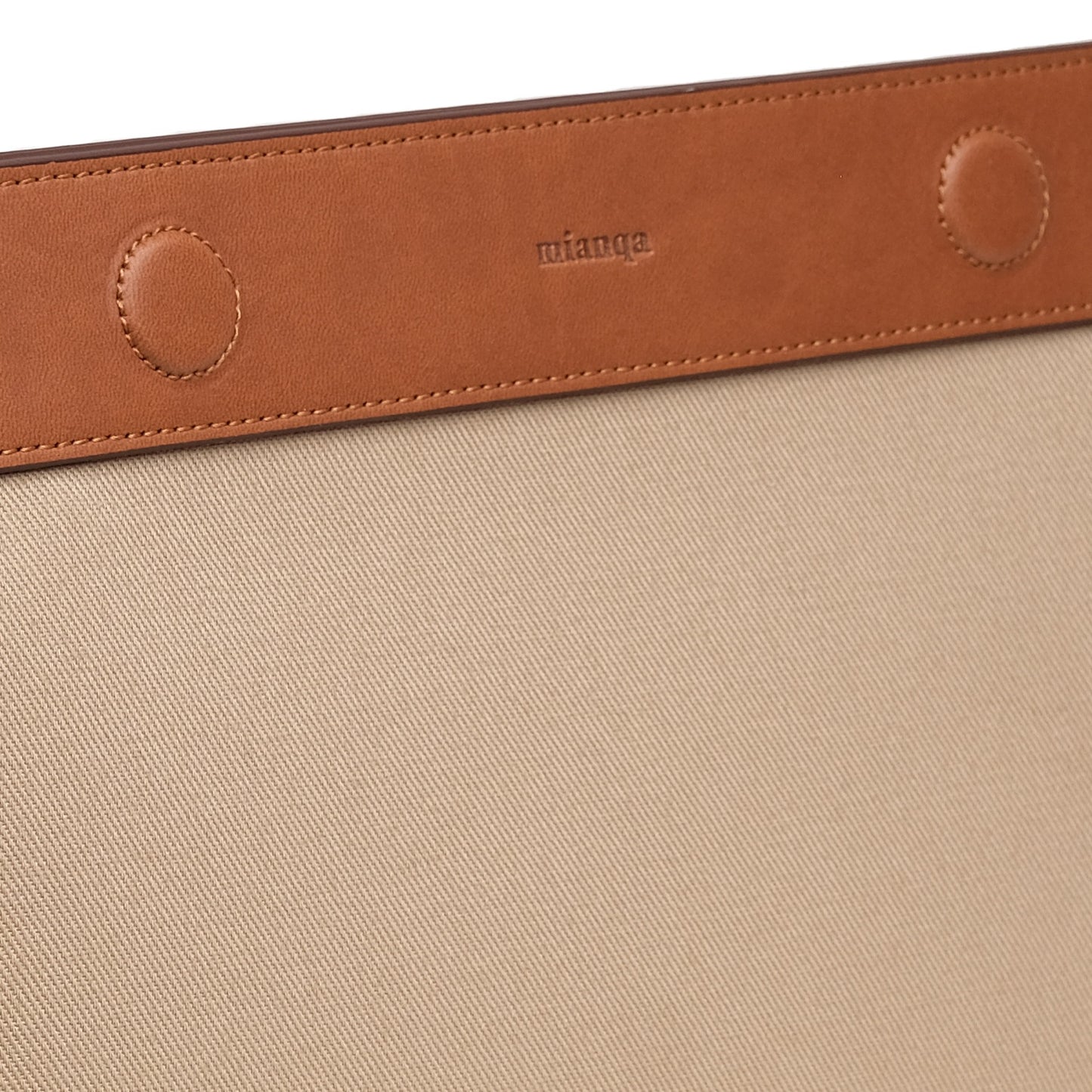 Vegan Apple Leather & Fabric Clutch Beige